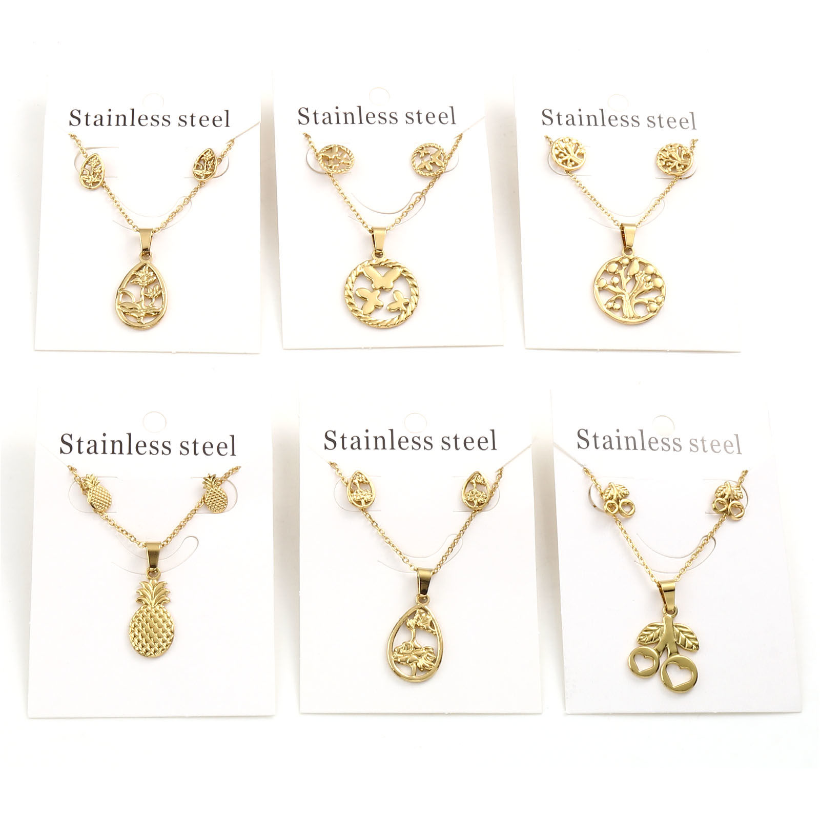 Immagine di 201 Acciaio Inossidabile Collana Orecchini Serie Oro Placcato Posta / Filo Dimensione: (21 misura), 1 Serie ( 2 Pz/Serie)