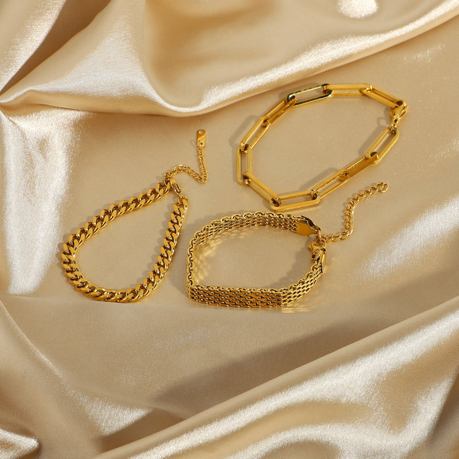 Picture of Eco-friendly Simple & Casual Stylish 18K Real Gold Plated 304 Stainless Steel Link Chain Link Chain Bracelets Unisex Party