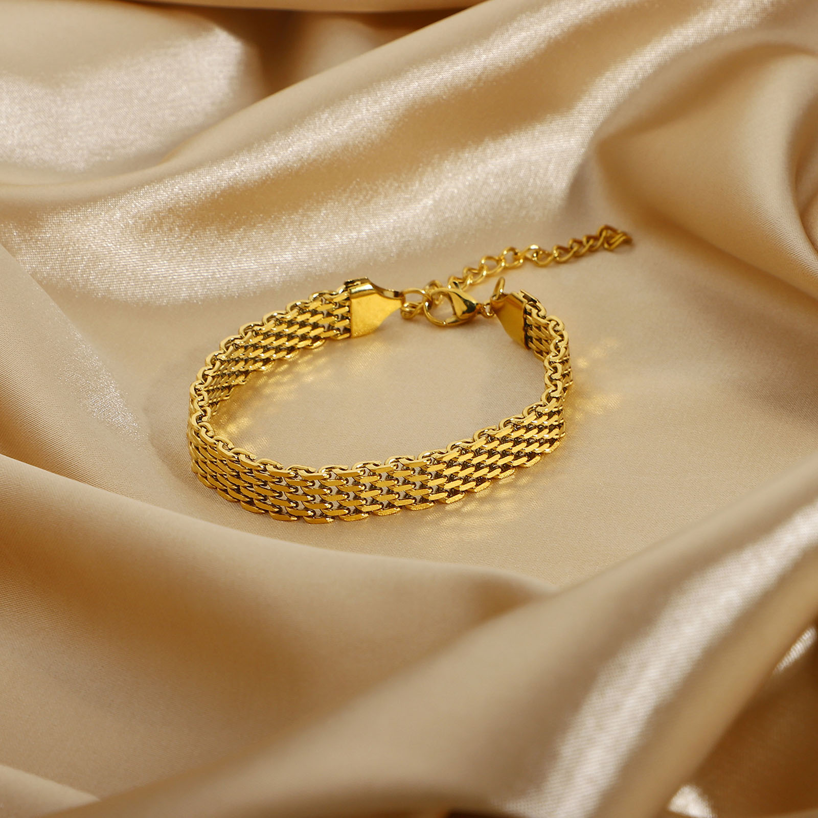 Picture of Eco-friendly Simple & Casual Stylish 18K Real Gold Plated 304 Stainless Steel Link Chain Link Chain Bracelets Unisex Party