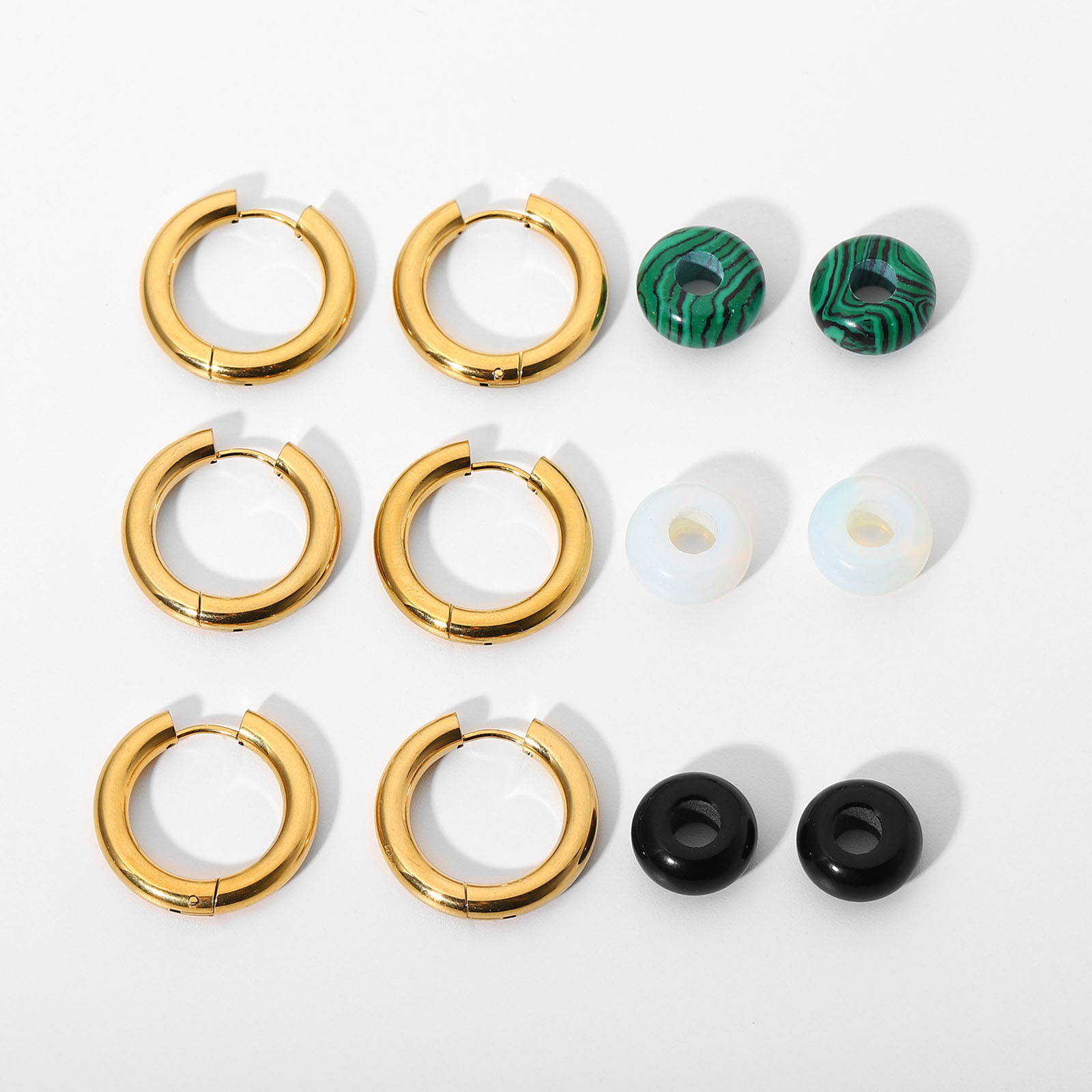 Picture of Eco-friendly Simple & Casual Exquisite 18K Real Gold Plated Multicolor 304 Stainless Steel Round Hoop Earrings For Women Party