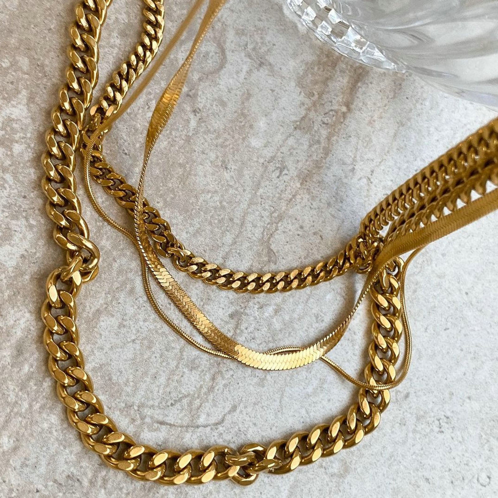 Picture of Eco-friendly Simple & Casual Exquisite 18K Real Gold Plated 304 Stainless Steel Link Chain Necklace Unisex