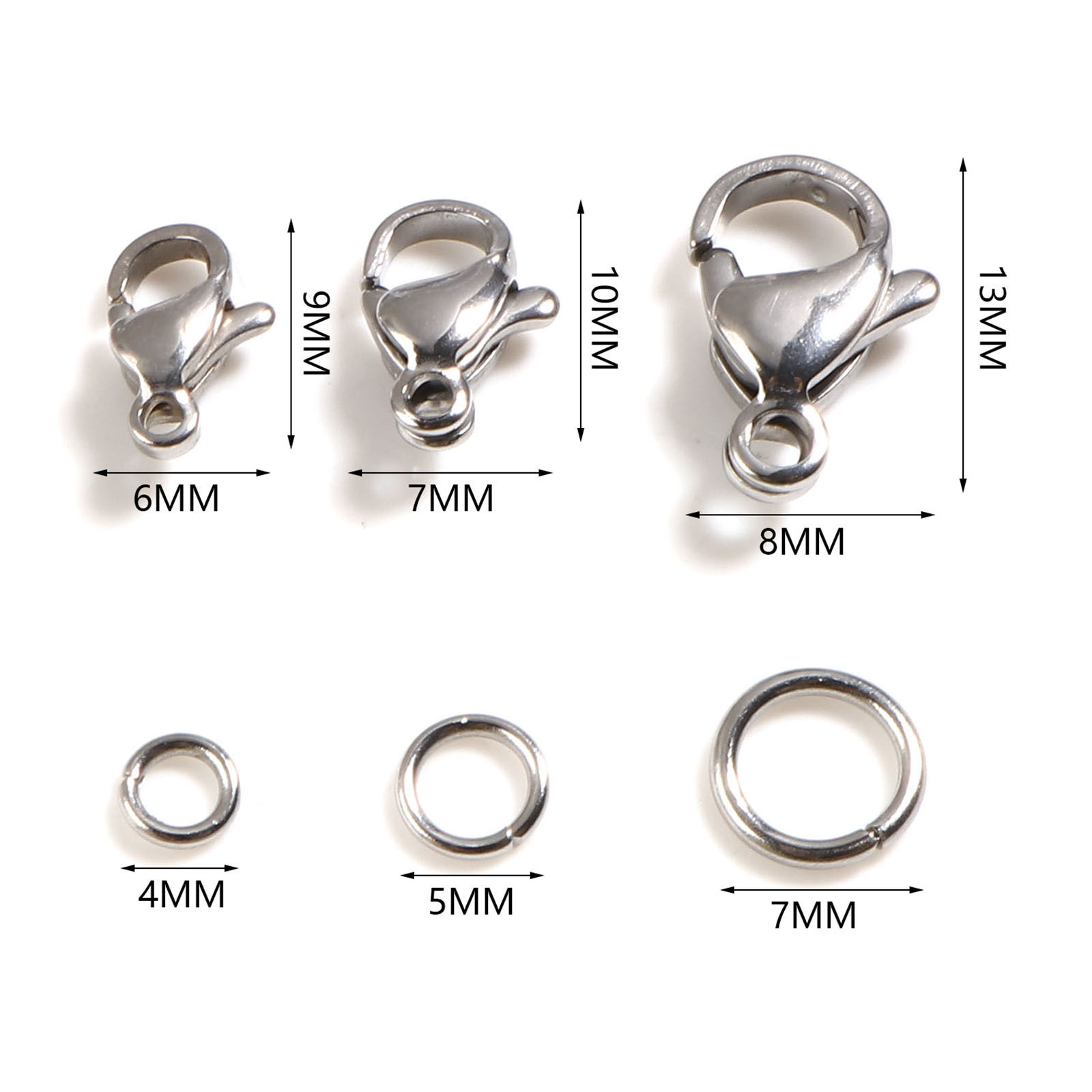 Image de Anneaux de Jonction en Acier Inoxydable Argent Mat 1 Boîte