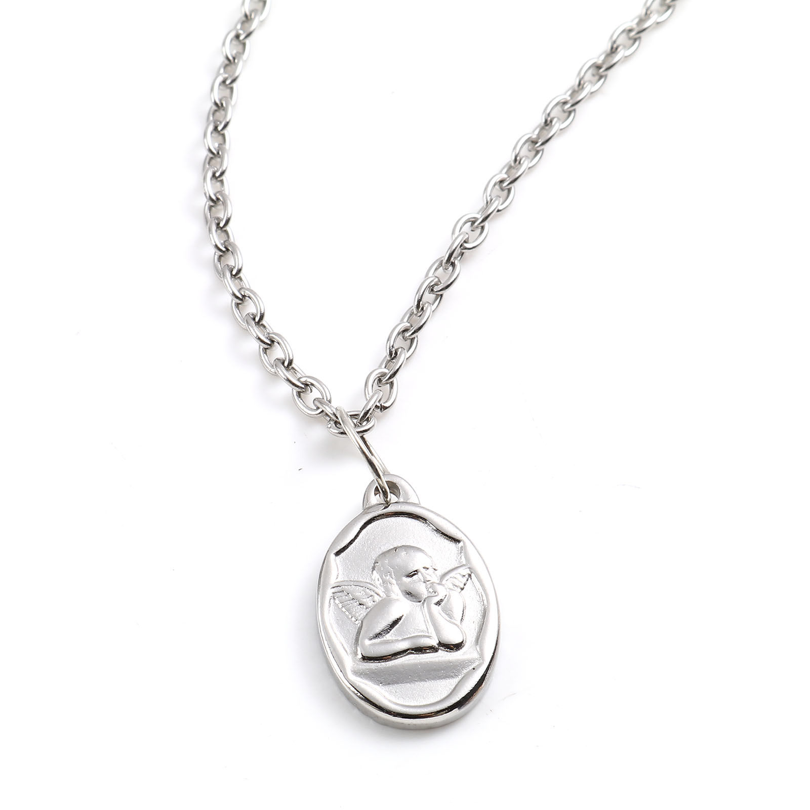 Изображение Нержавеющая Сталь религия религия Подвески Овальные Разноцветный Ангел 22мм x 15мм, 1 ШТ