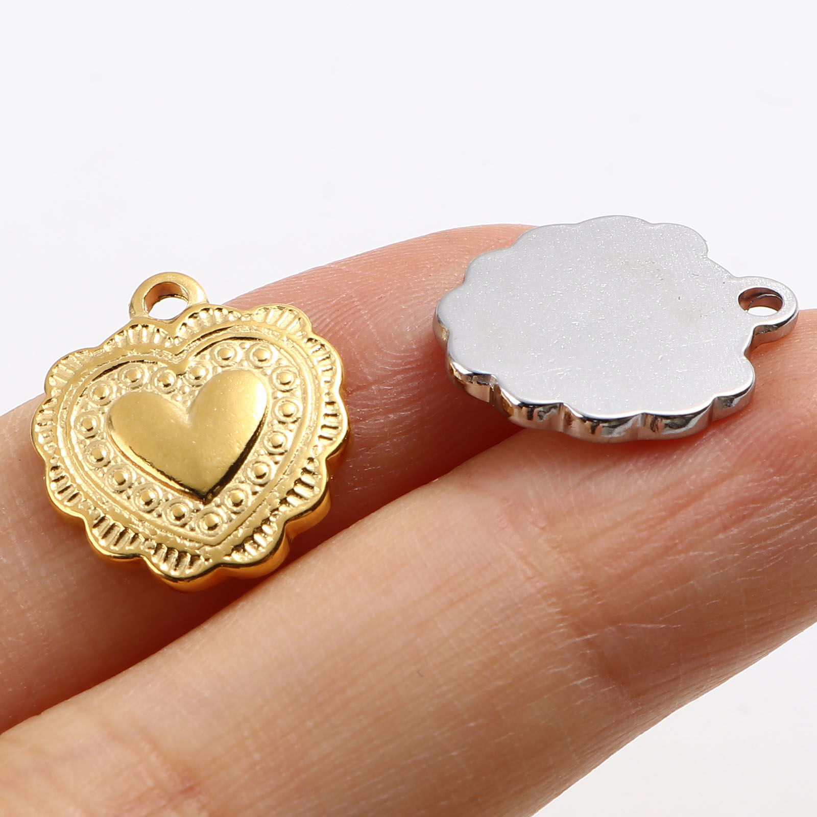 Picture of Stainless Steel Valentine's Day Charms Heart Multicolor 16mm x 14mm, 1 Piece