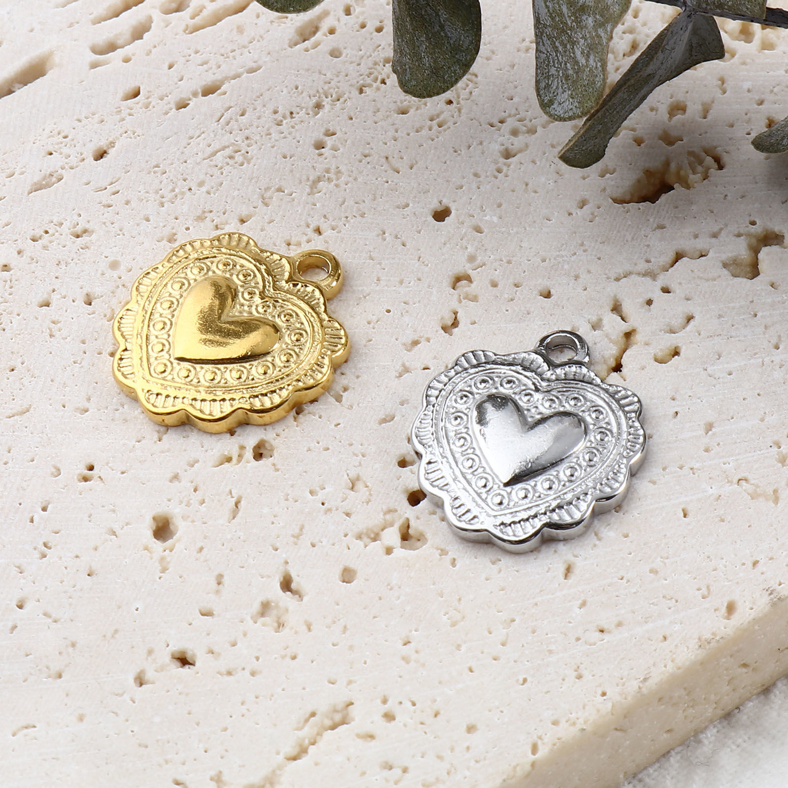 Picture of Stainless Steel Valentine's Day Charms Heart Multicolor 16mm x 14mm, 1 Piece