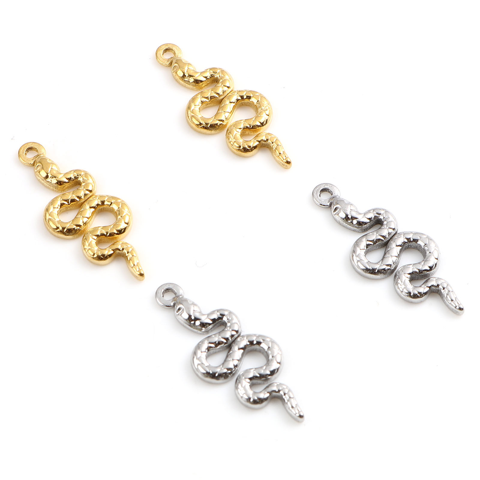 Image de Breloques en Acier Inoxydable Serpent Multicolore 20mm x 8mm , 1 Pièce