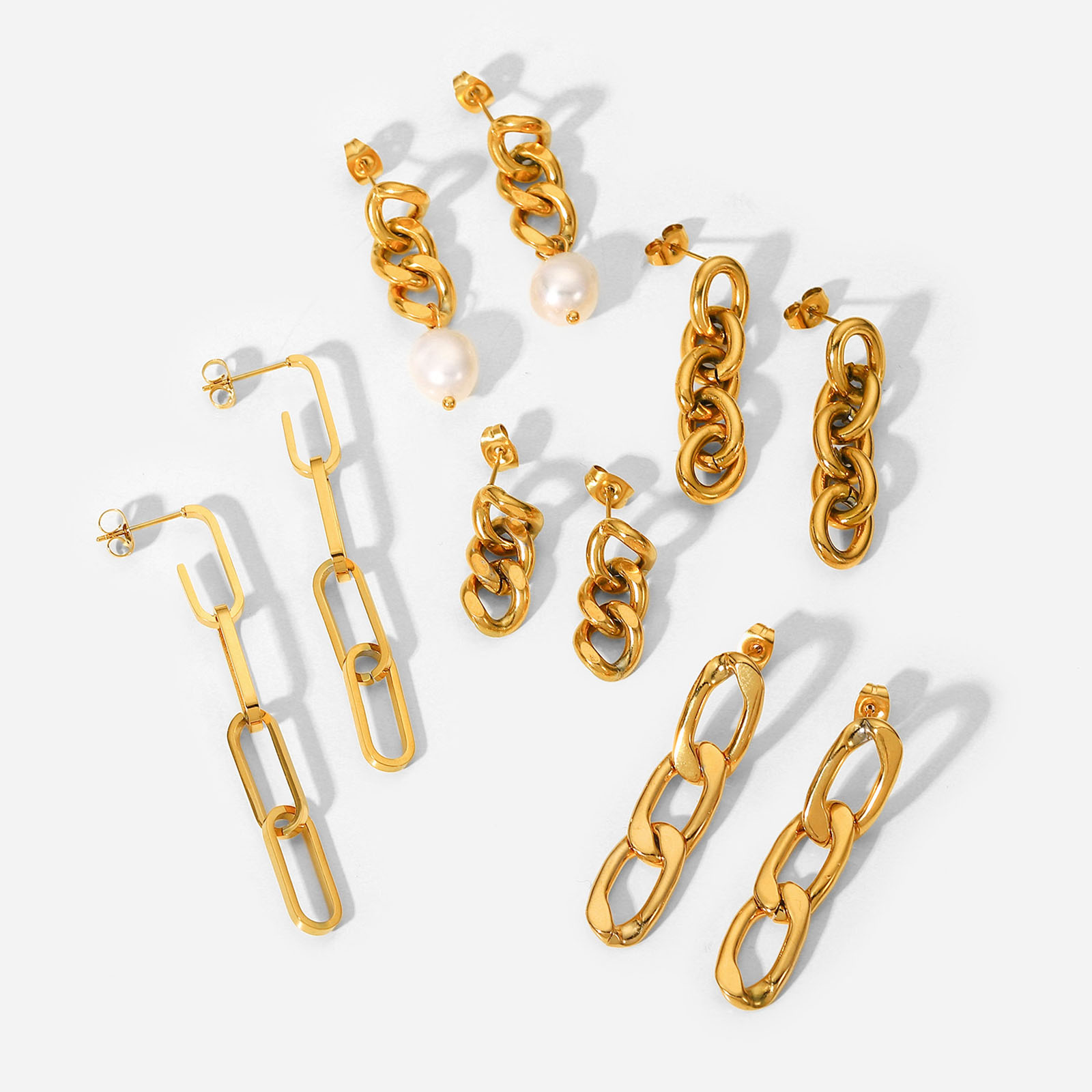 Picture of Eco-friendly Simple & Casual Stylish 18K Real Gold Plated 304 Stainless Steel Tassel Ear Post Stud Earrings For Women Party