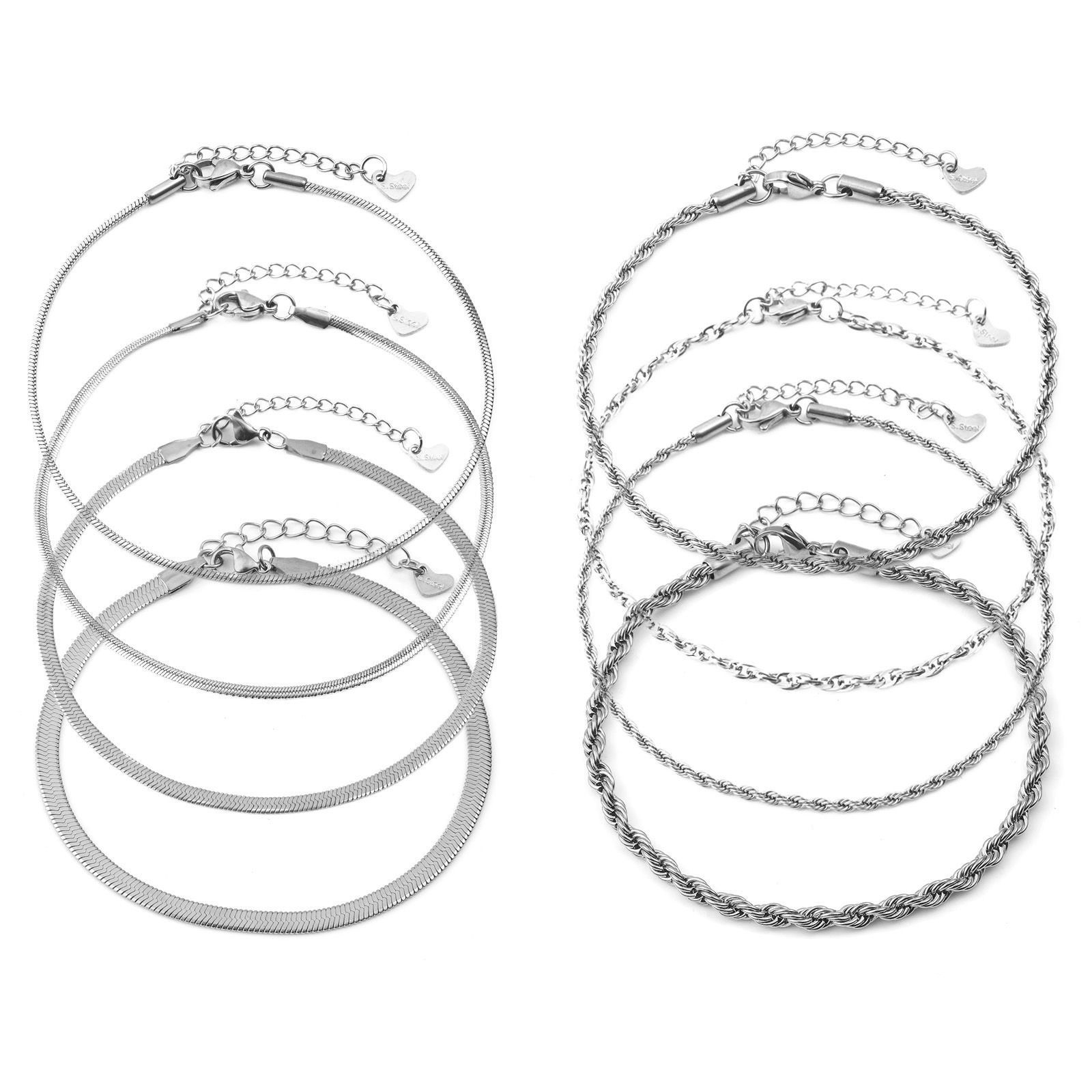 Picture of Stainless Steel Link Chain Anklet Silver Tone