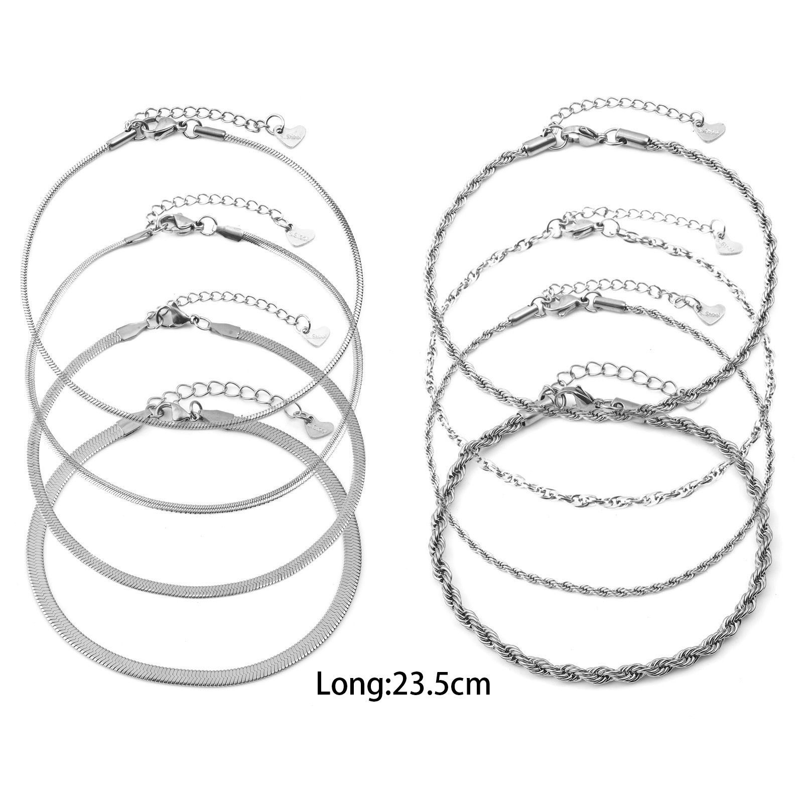 Picture of Stainless Steel Link Chain Anklet Silver Tone