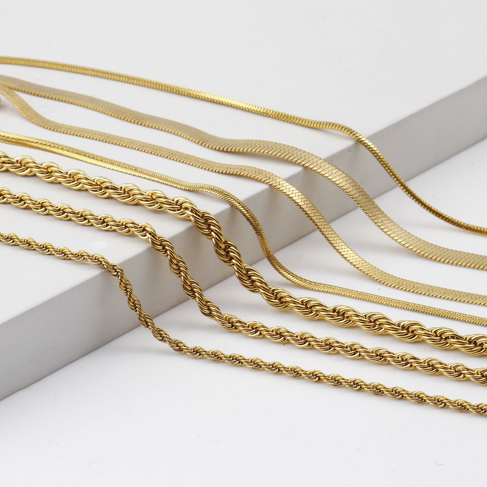 Picture of 1 Piece Vacuum Plating Stainless Steel Link Chain Anklet Gold Plated
