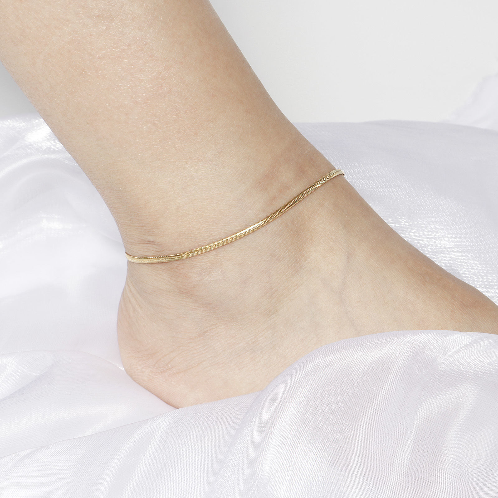 Picture of 1 Piece Vacuum Plating Stainless Steel Link Chain Anklet Gold Plated