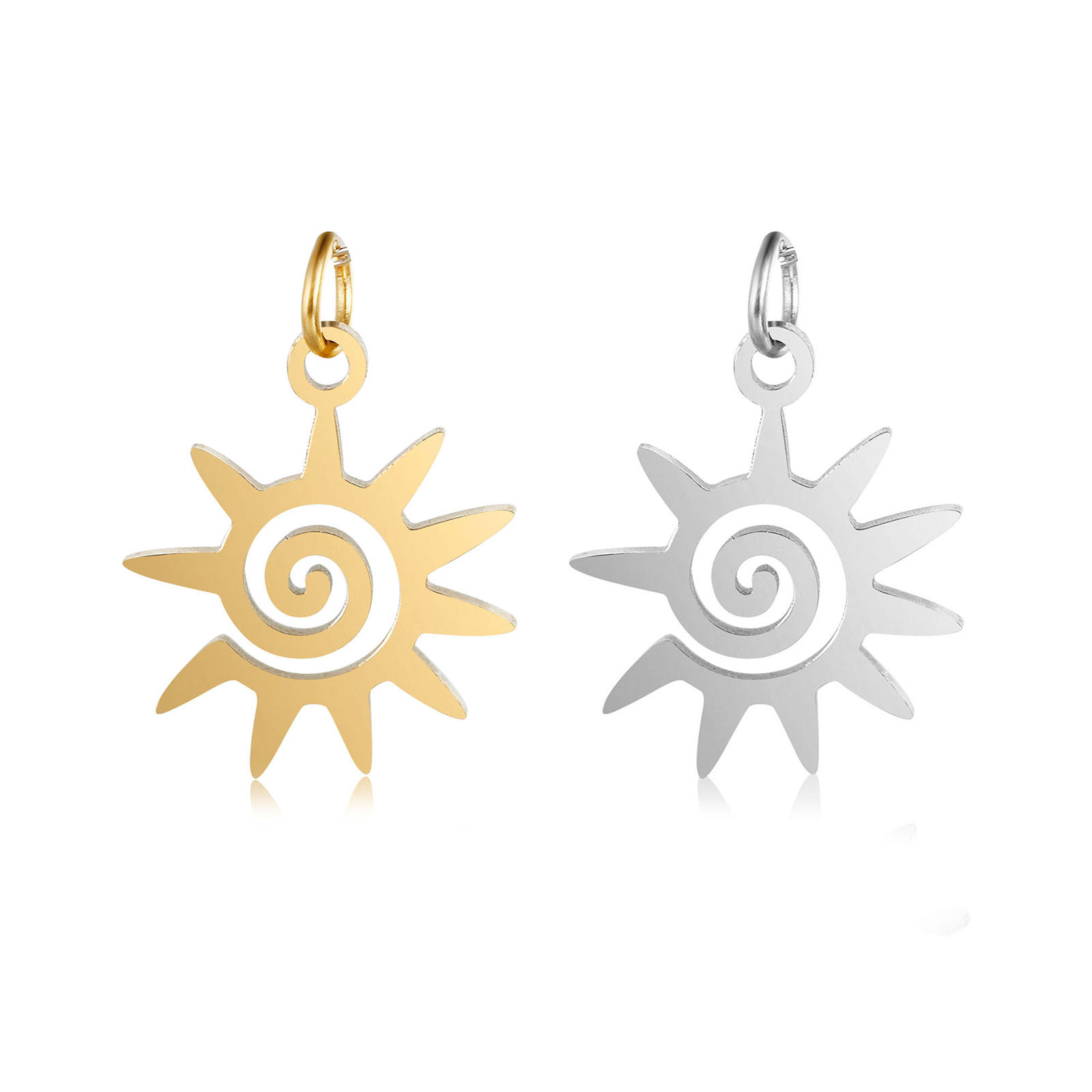 Picture of 304 Stainless Steel Galaxy Charms Sun Multicolor Spiral