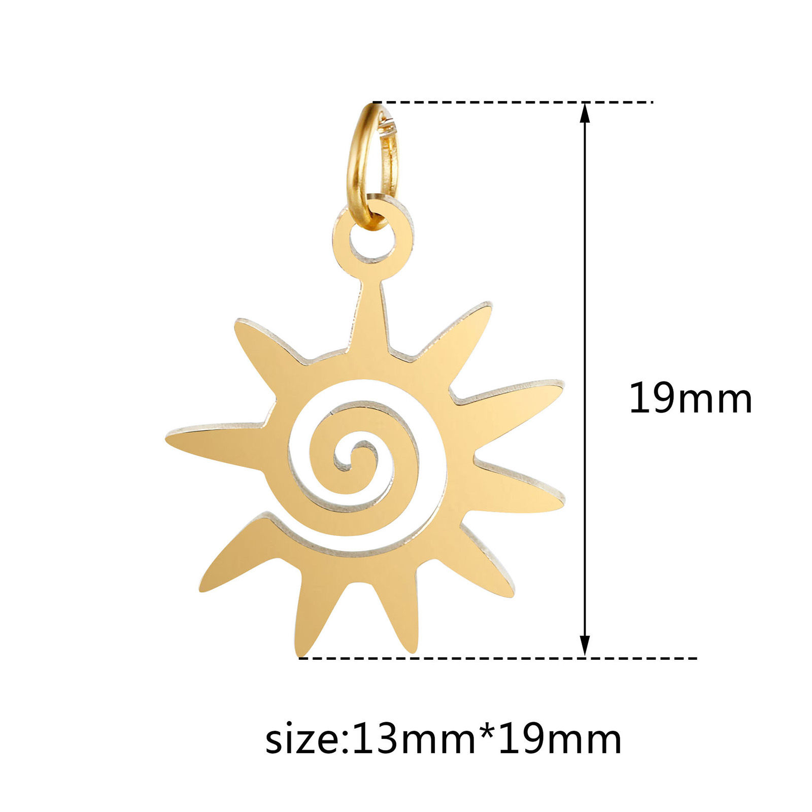 Picture of 304 Stainless Steel Galaxy Charms Sun Multicolor Spiral