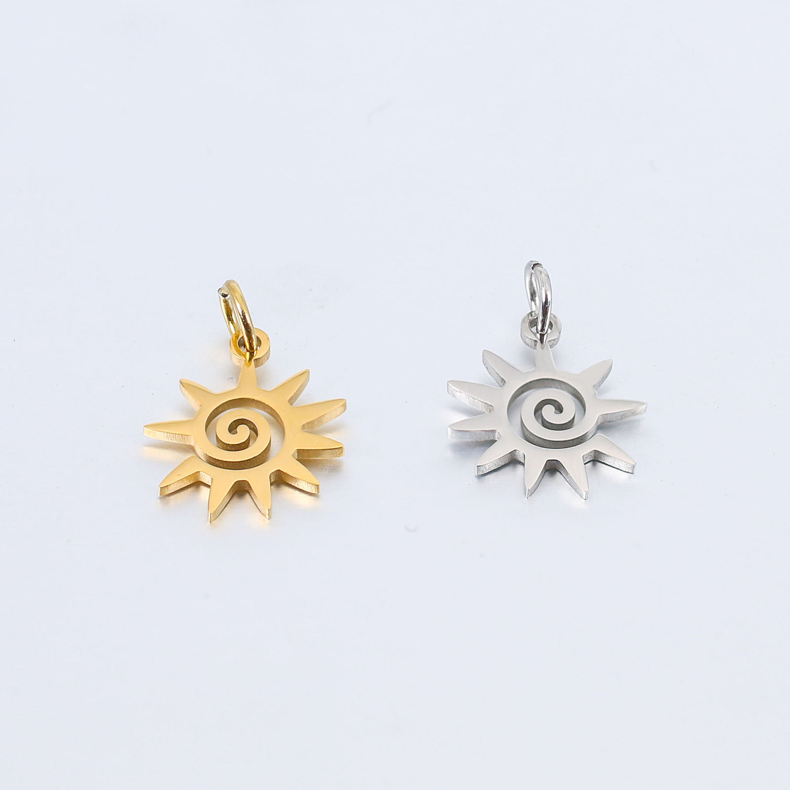 Picture of 304 Stainless Steel Galaxy Charms Sun Multicolor Spiral