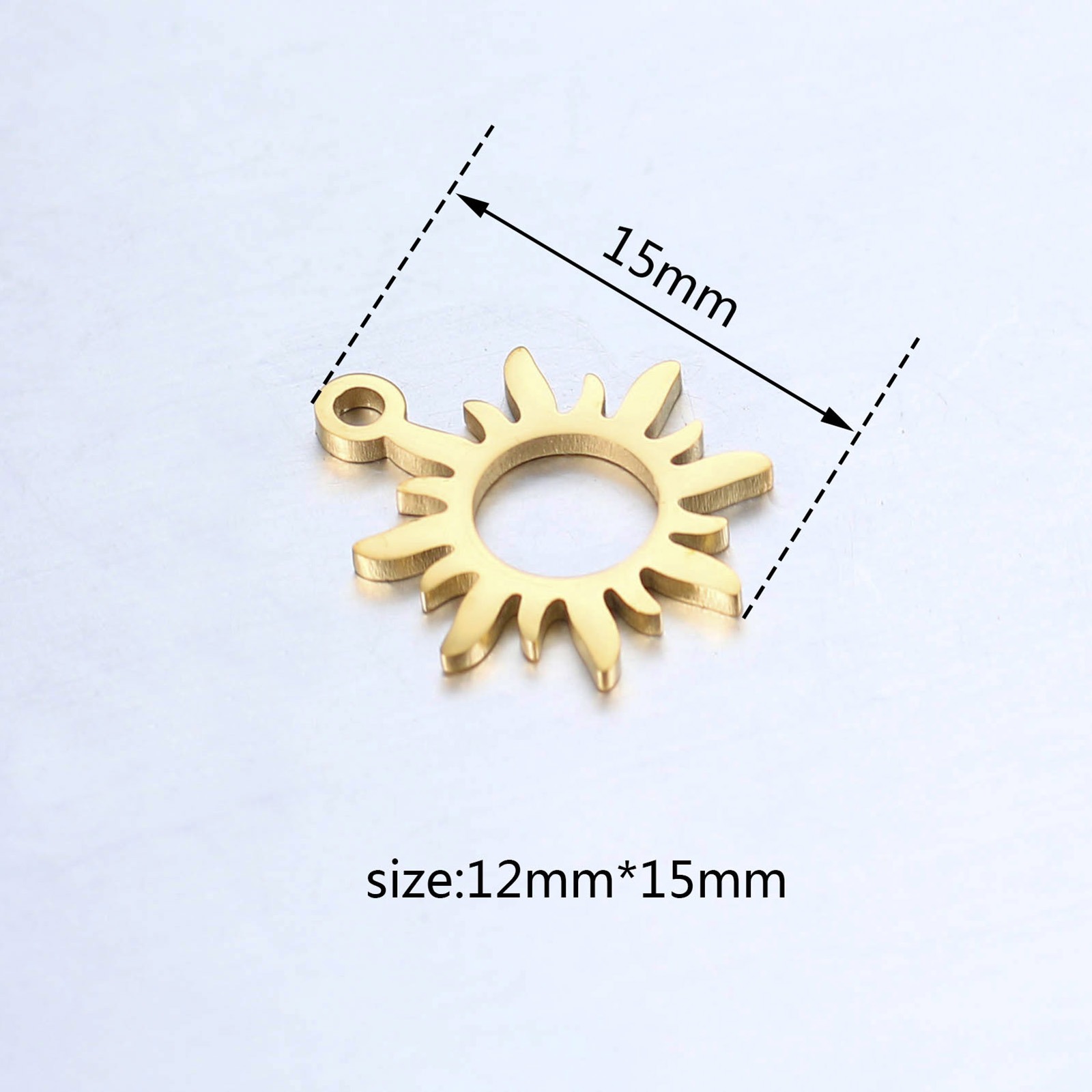 Picture of 304 Stainless Steel Galaxy Charms Sun Multicolor