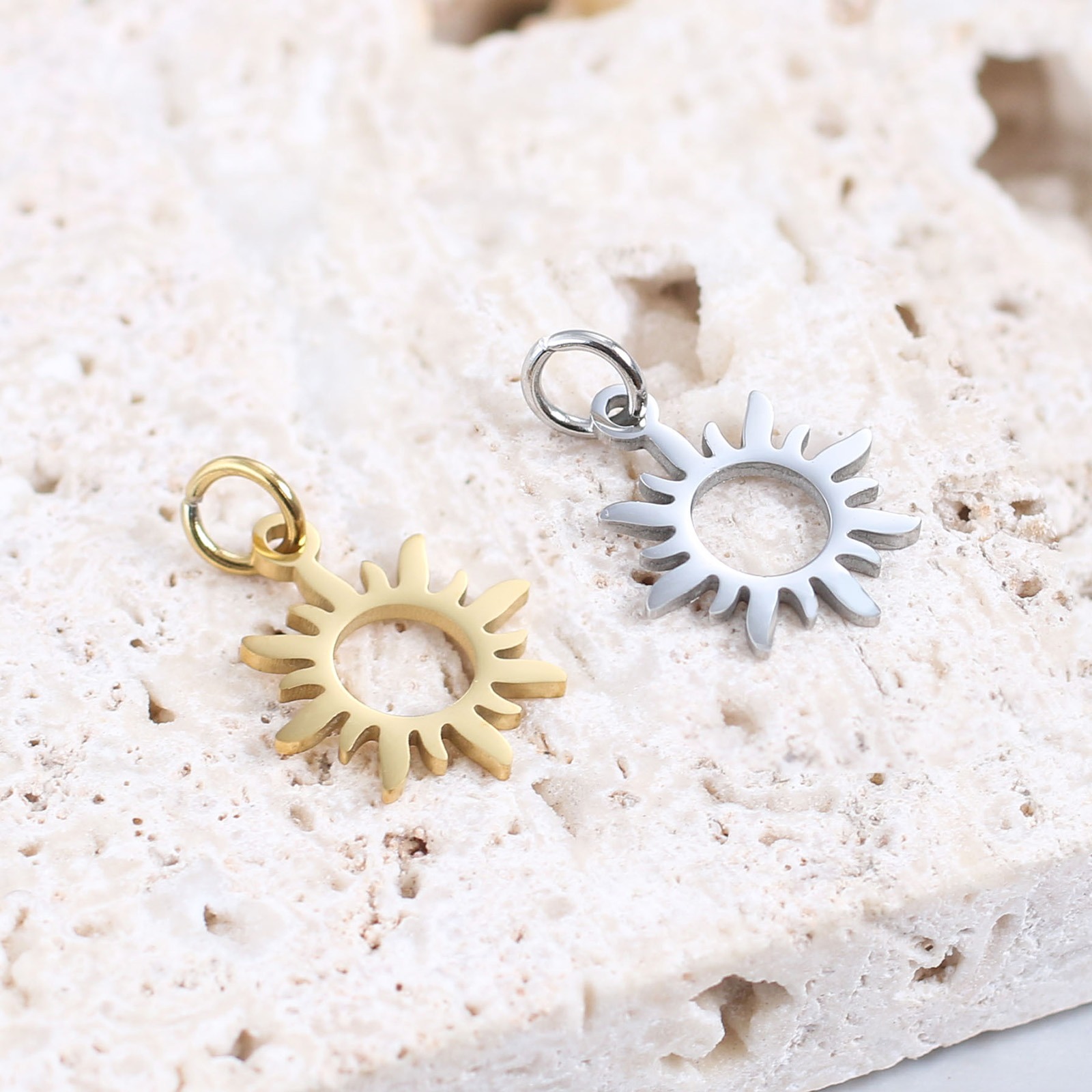 Picture of 304 Stainless Steel Galaxy Charms Sun Multicolor