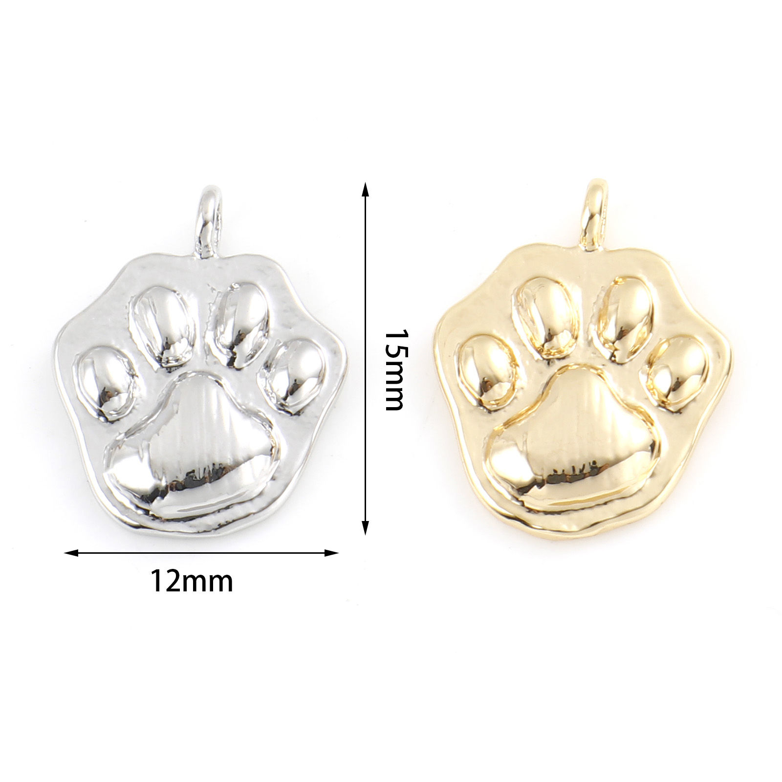 Picture of Brass Charms Real Gold Plated Paw Print