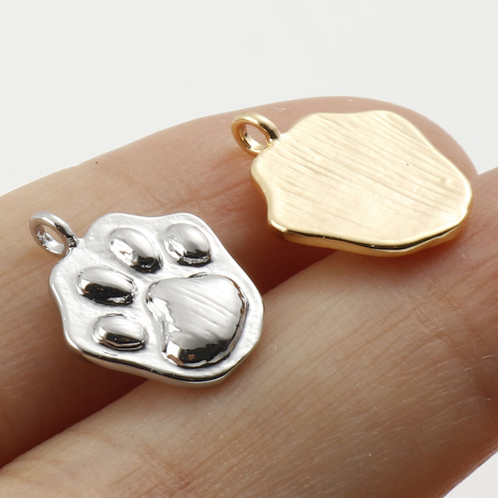 Picture of Brass Charms Real Gold Plated Paw Print