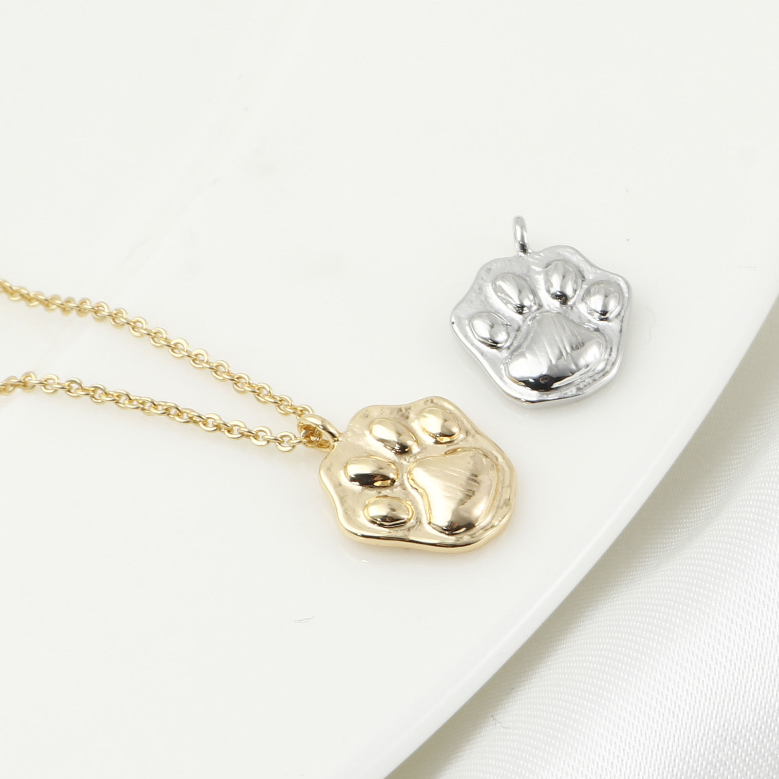 Picture of Brass Charms Real Gold Plated Paw Print