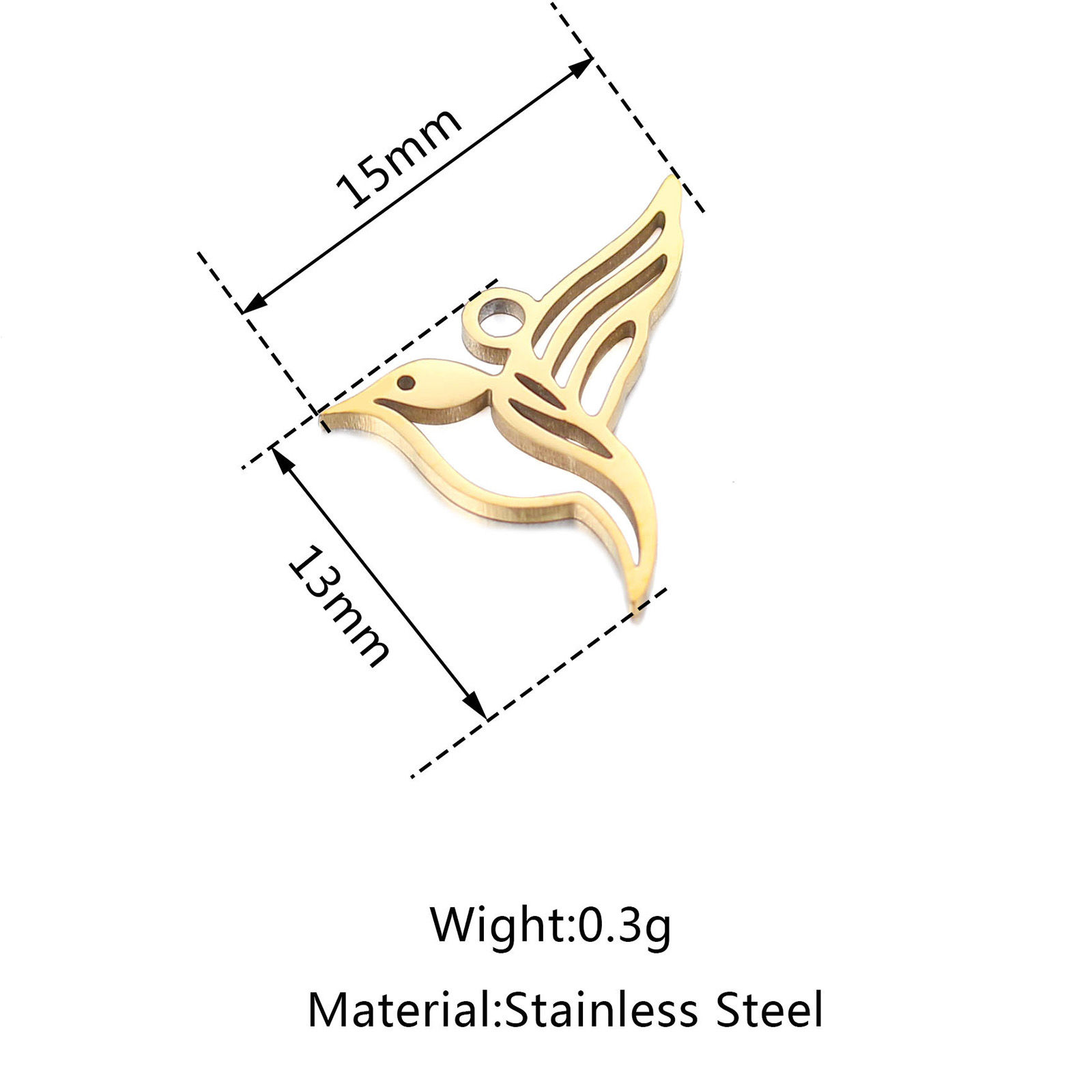 Picture of 304 Stainless Steel Charms Multicolor Hummingbird