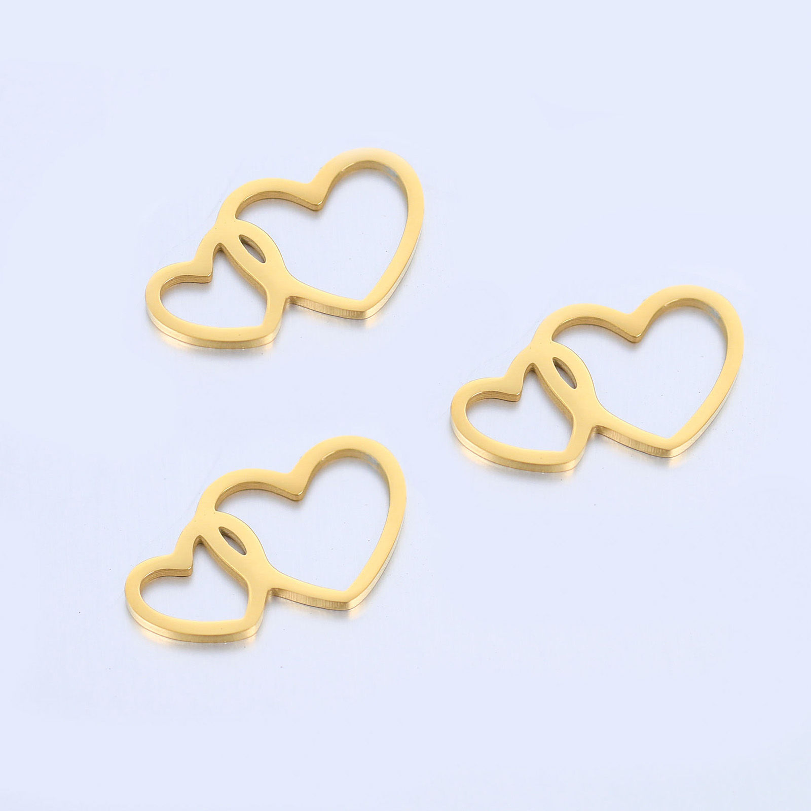 Image de Breloques en 304 Acier Inoxydable La Saint Valentin Cœur Multicolore 2 Pcs