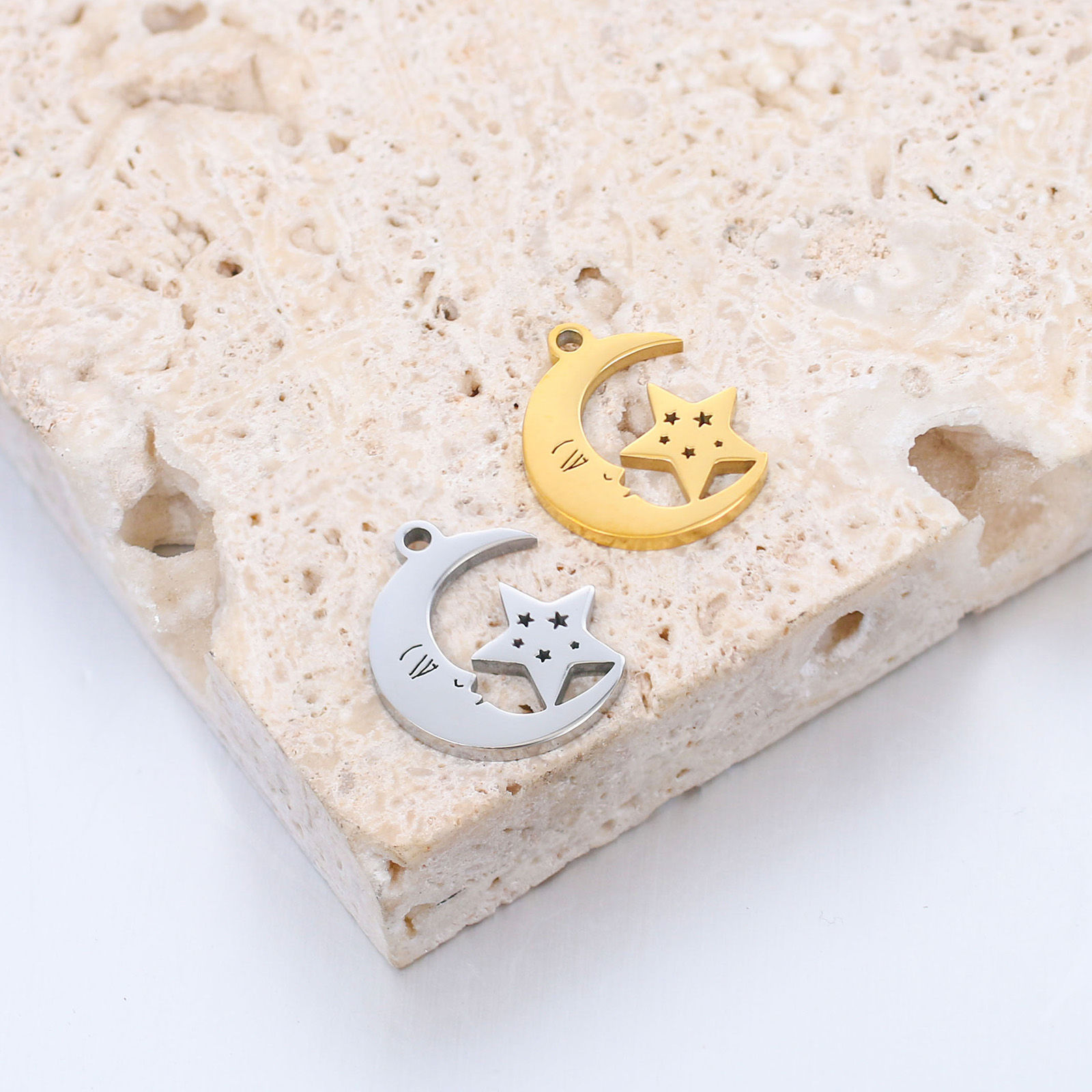 Picture of 304 Stainless Steel Galaxy Charms Multicolor Half Moon Star