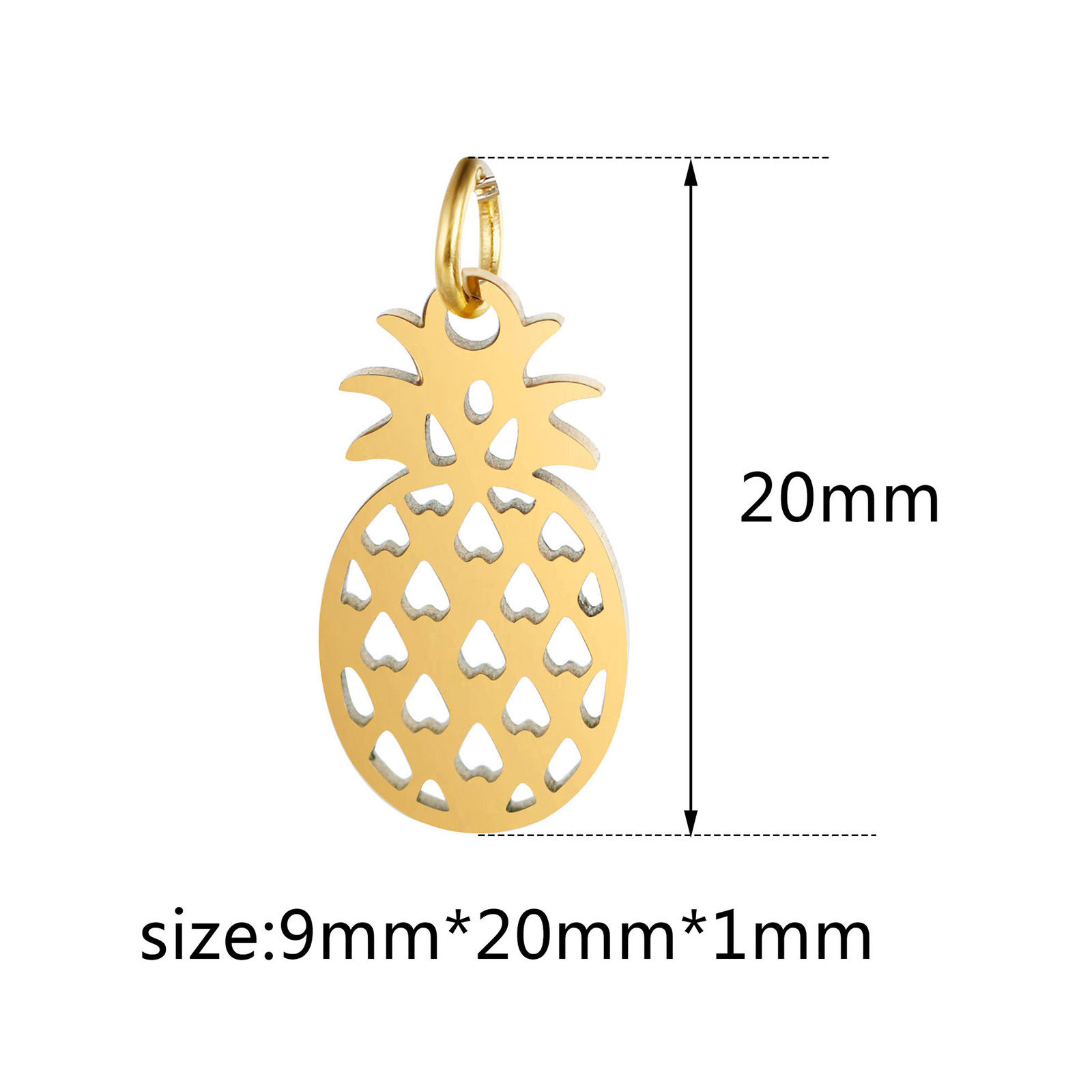 Image de Breloques en 304 Acier Inoxydable Ananas Multicolore 2 Pcs