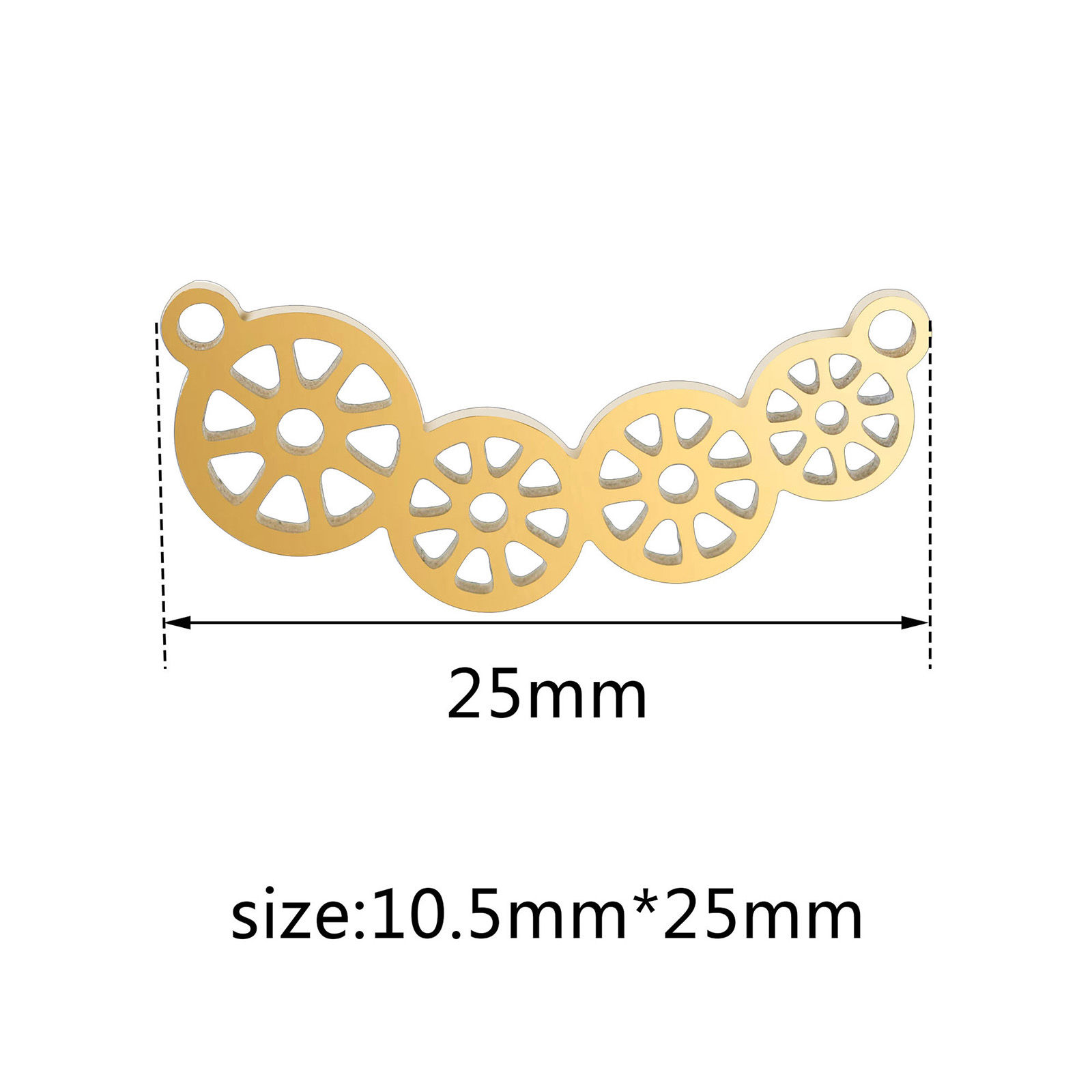 Picture of 304 Stainless Steel Connectors Lotus Root Slices Multicolor