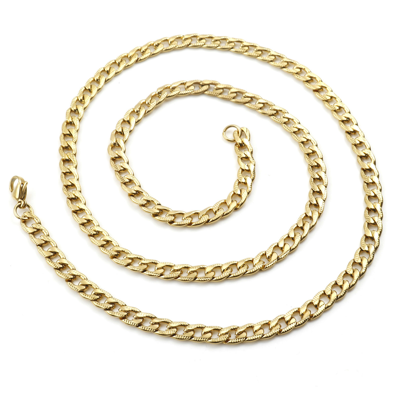 Bild von Edelstahl Fuchsschwanzkette Kette Halskette Vergoldet 50.5cm lang, 1 Strang