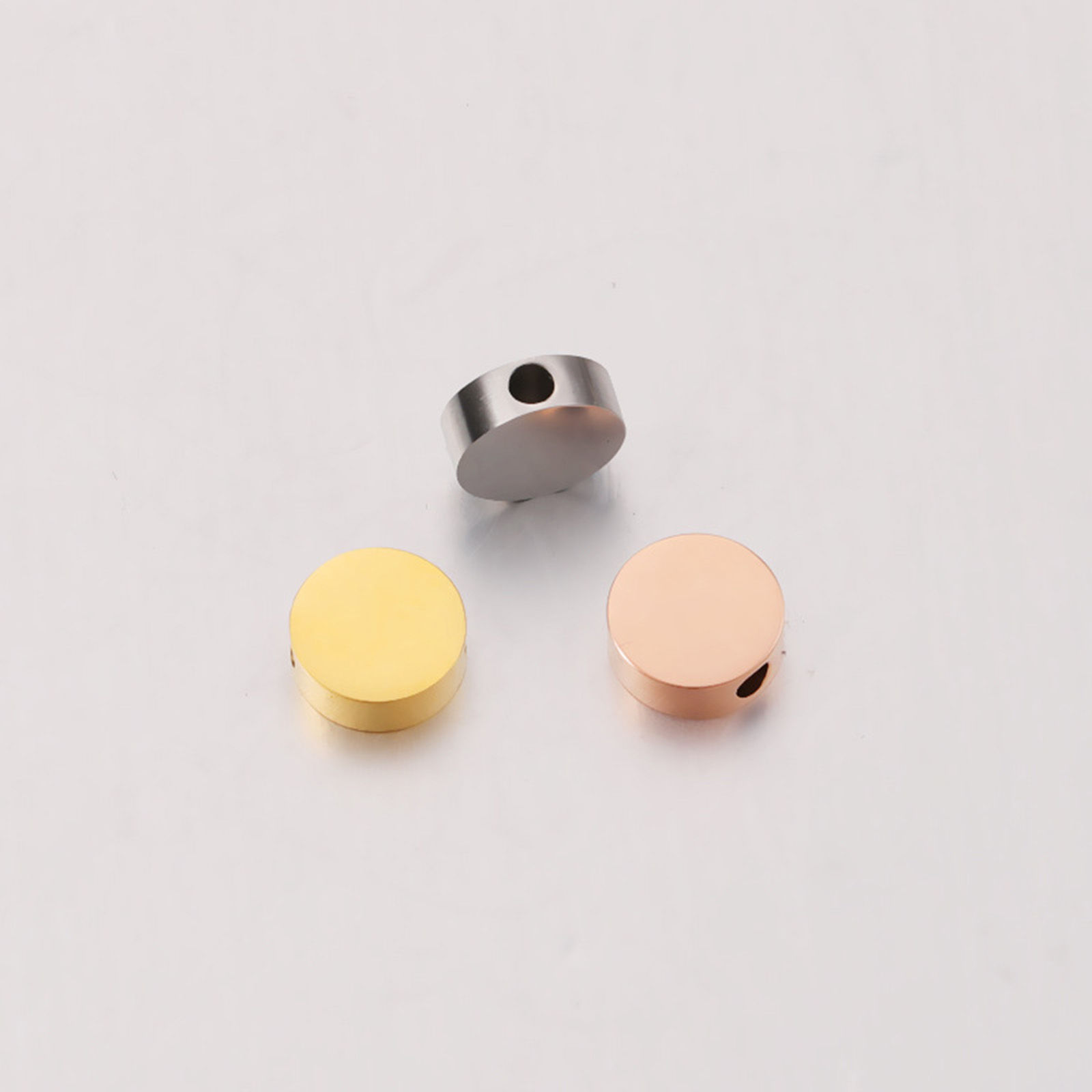 Picture of 304 Stainless Steel Beads For DIY Jewelry Making Multicolor Flat Round Mirror Polishing 8mm Dia.