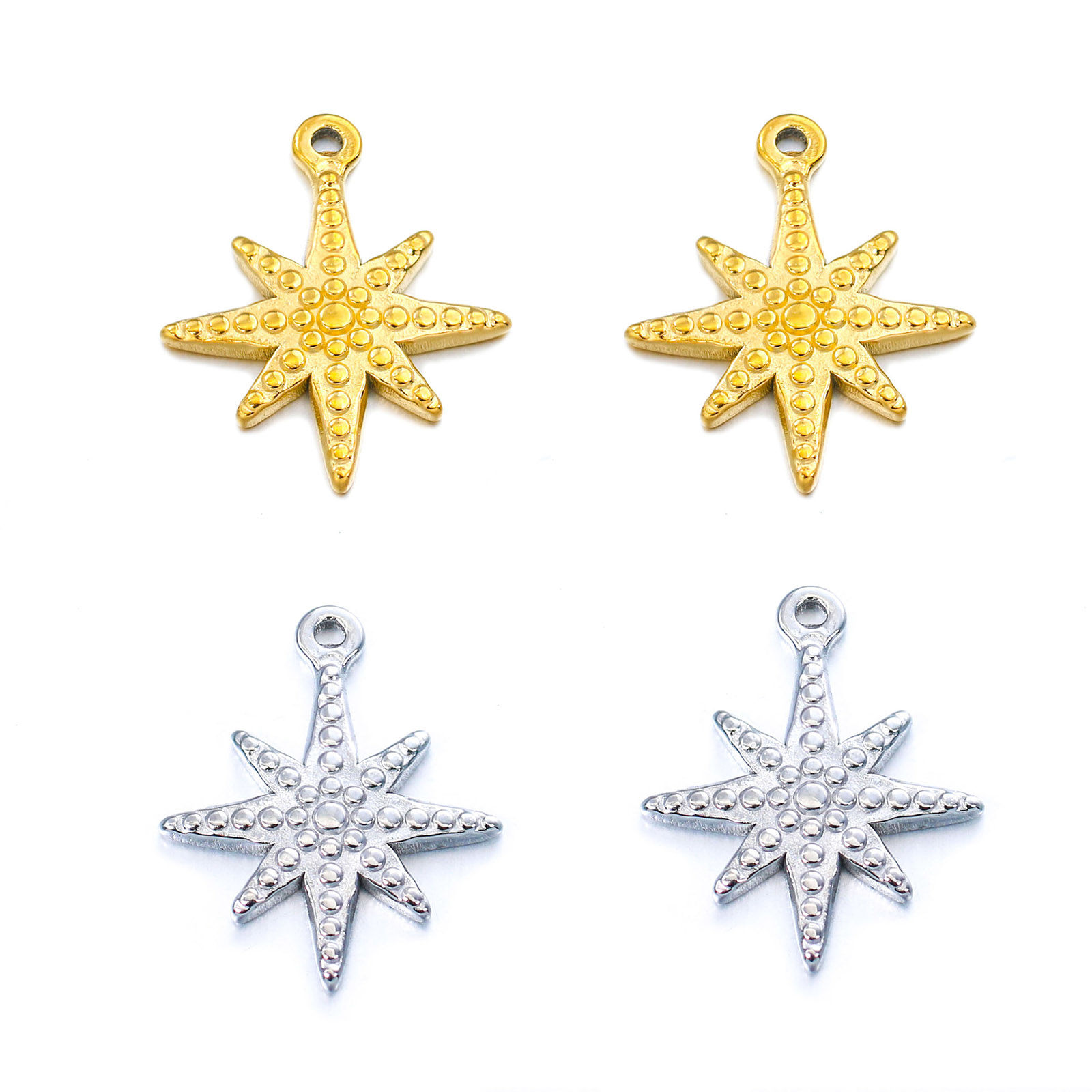 Bild von 304 Edelstahl Religiöse Schmuck Hexagramm Davidstern Charms Hexagramm Davidstern Bunt 18mm x 15mm, 1 Stück