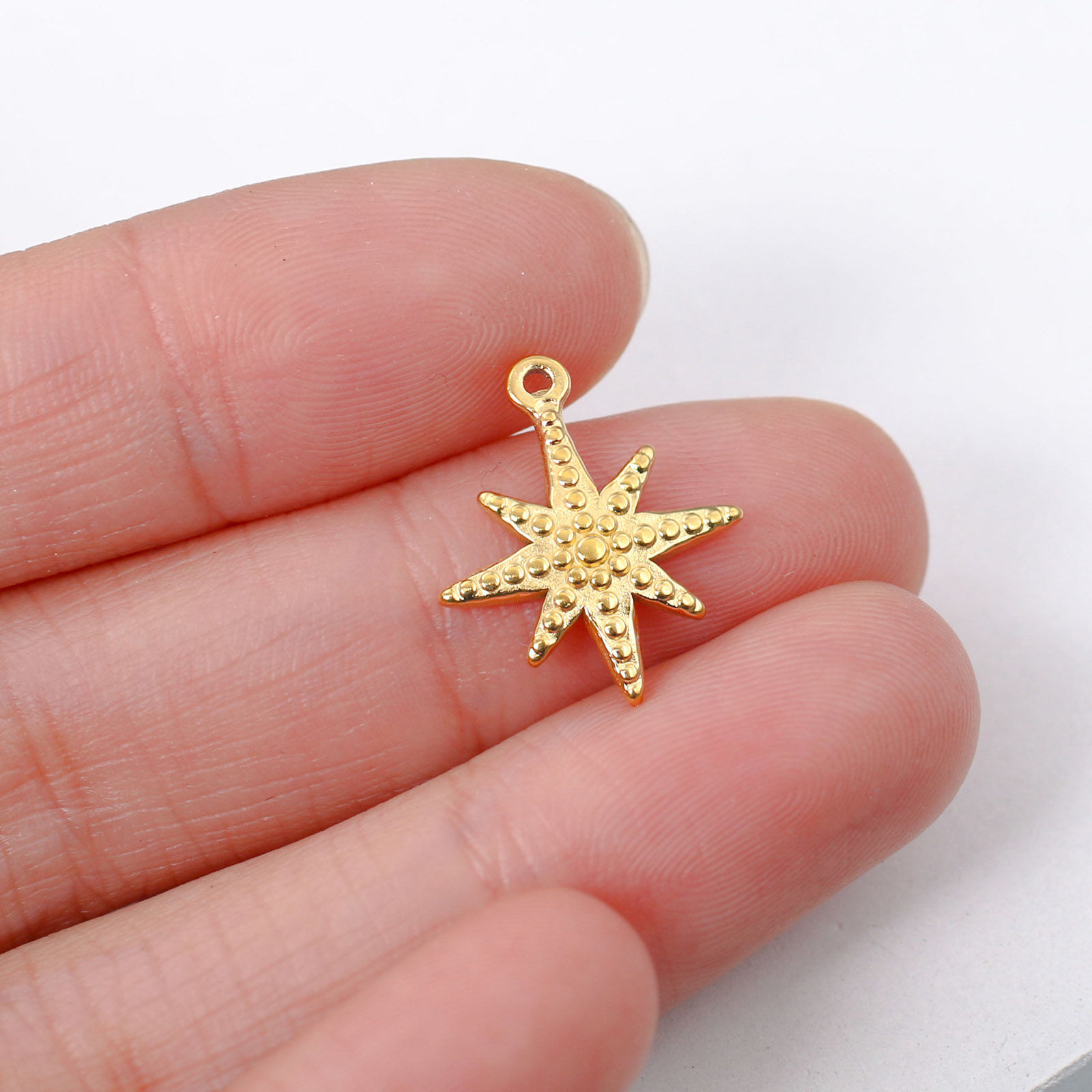 Bild von 304 Edelstahl Religiöse Schmuck Hexagramm Davidstern Charms Hexagramm Davidstern Bunt 18mm x 15mm, 1 Stück
