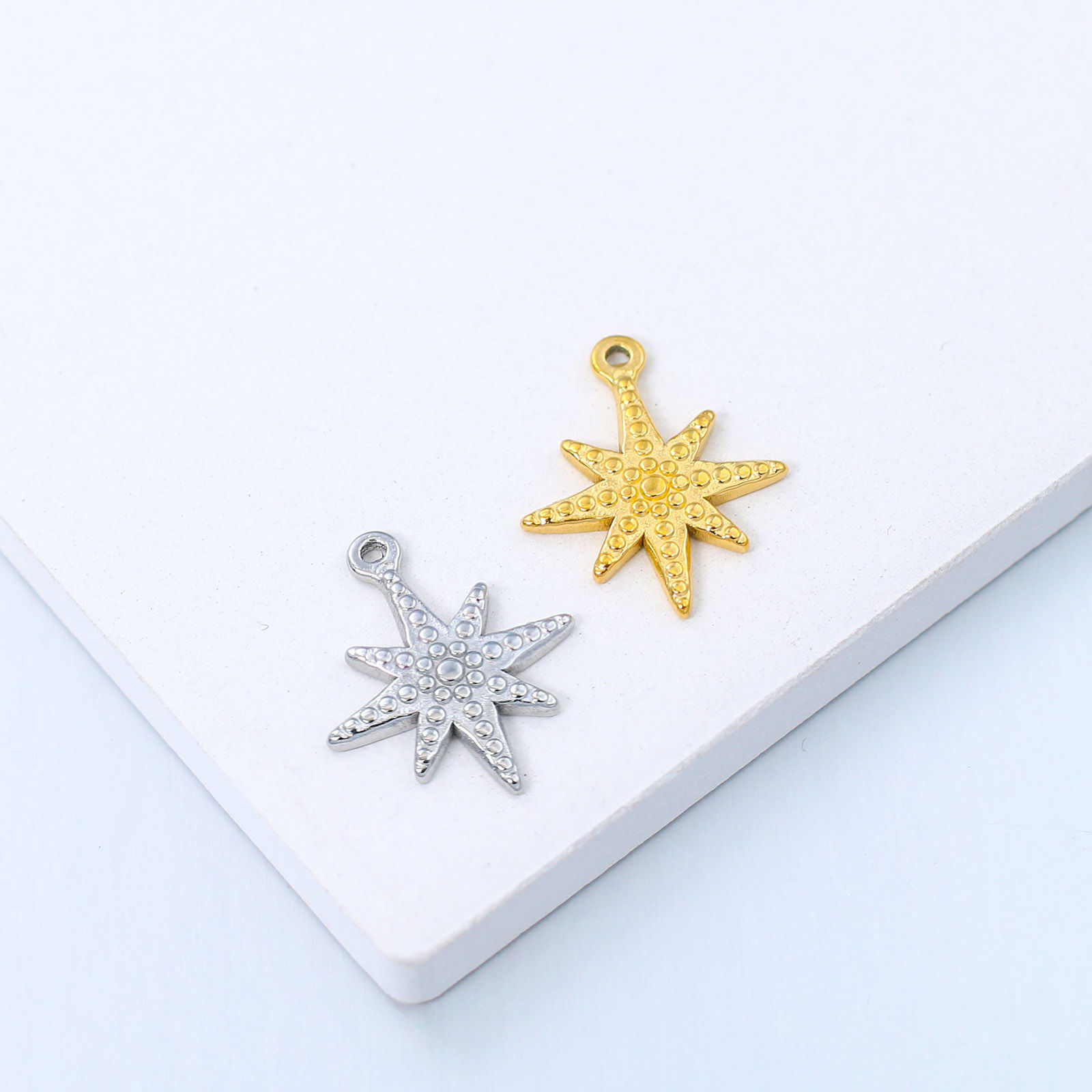 Bild von 304 Edelstahl Religiöse Schmuck Hexagramm Davidstern Charms Hexagramm Davidstern Bunt 18mm x 15mm, 1 Stück