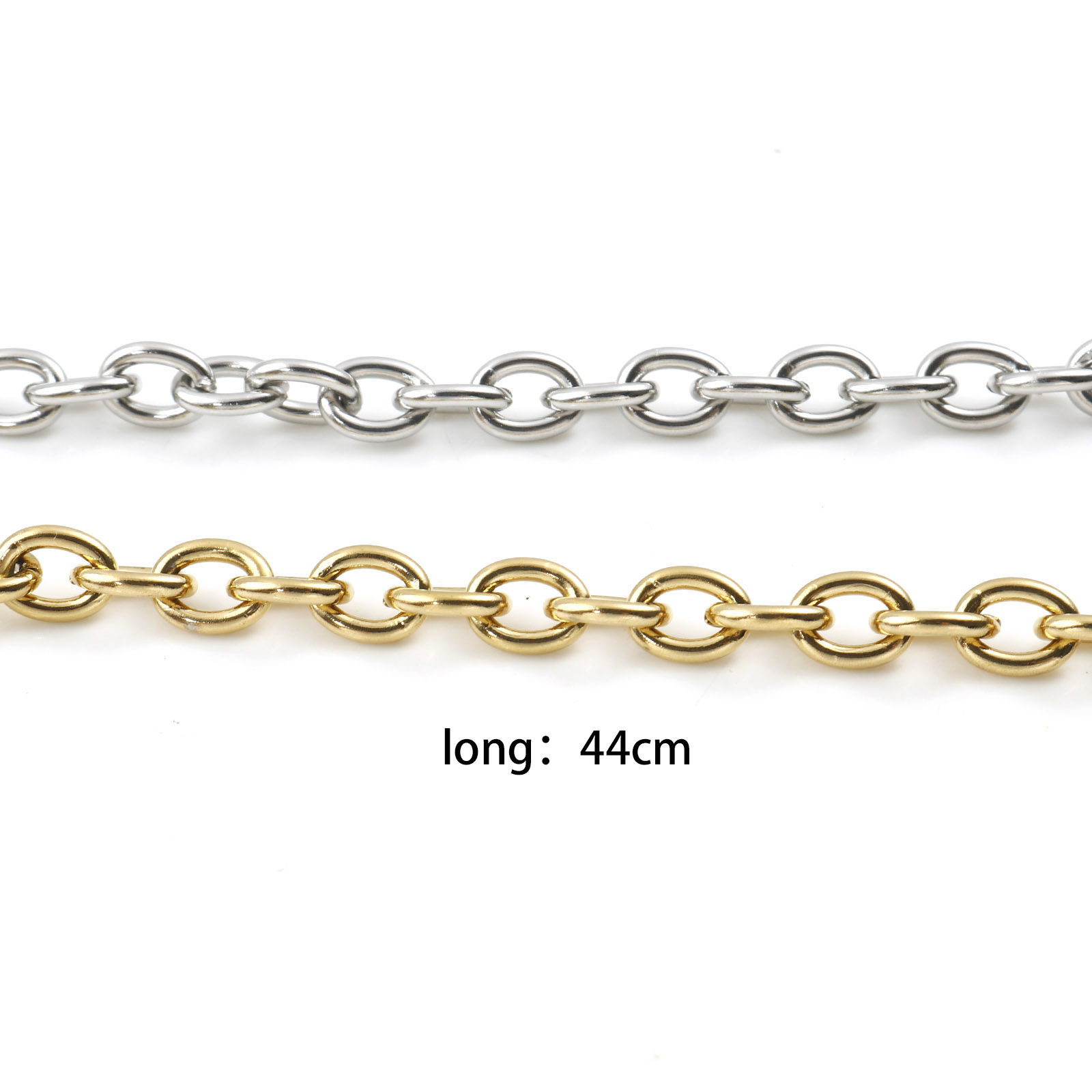 Image de Chaîne Maille Forçat Colliers en Acier Inoxydable Multicolore 44cm Long, 1 Pièce