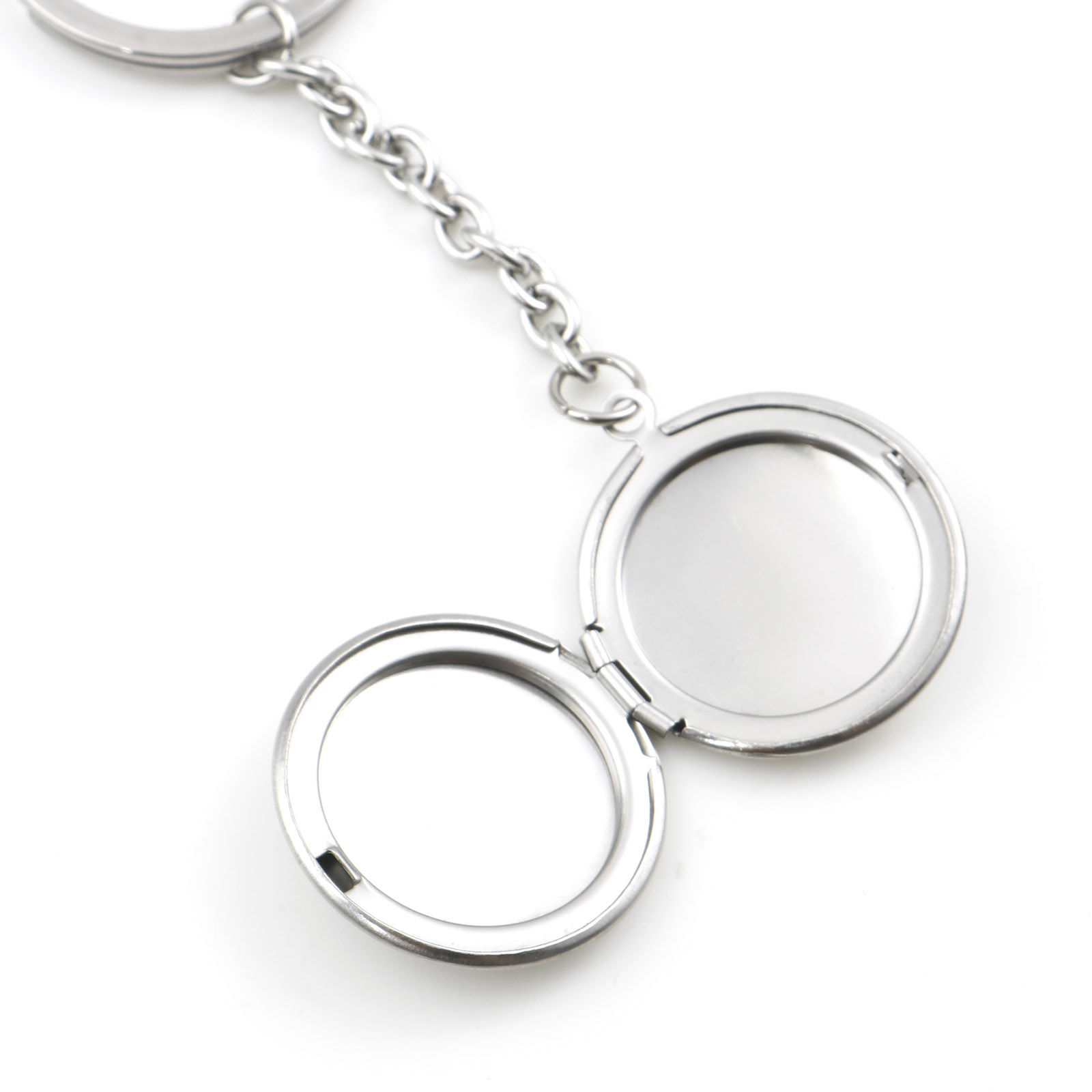 Picture of Stainless Steel Ocean Jewelry Keychain & Keyring Multicolor Round Disc Blank Stamping Tags One Side 10.8cm x 3cm, 1 Piece