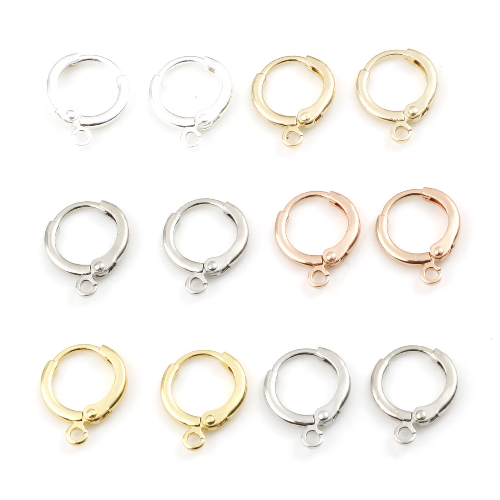 Picture of Brass Lever Back Clips Earrings Multicolor Round W/ Loop
