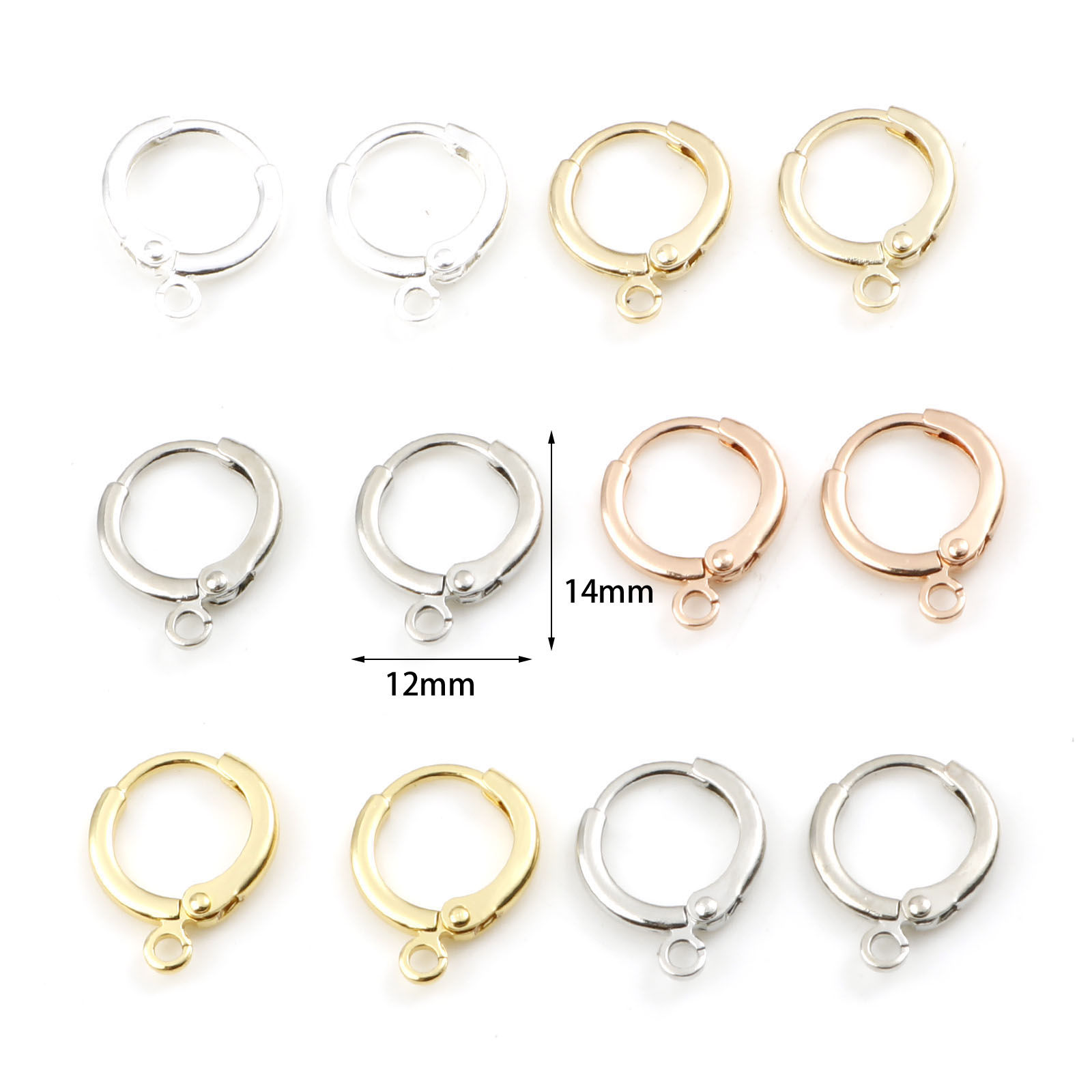 Picture of Brass Lever Back Clips Earrings Multicolor Round W/ Loop
