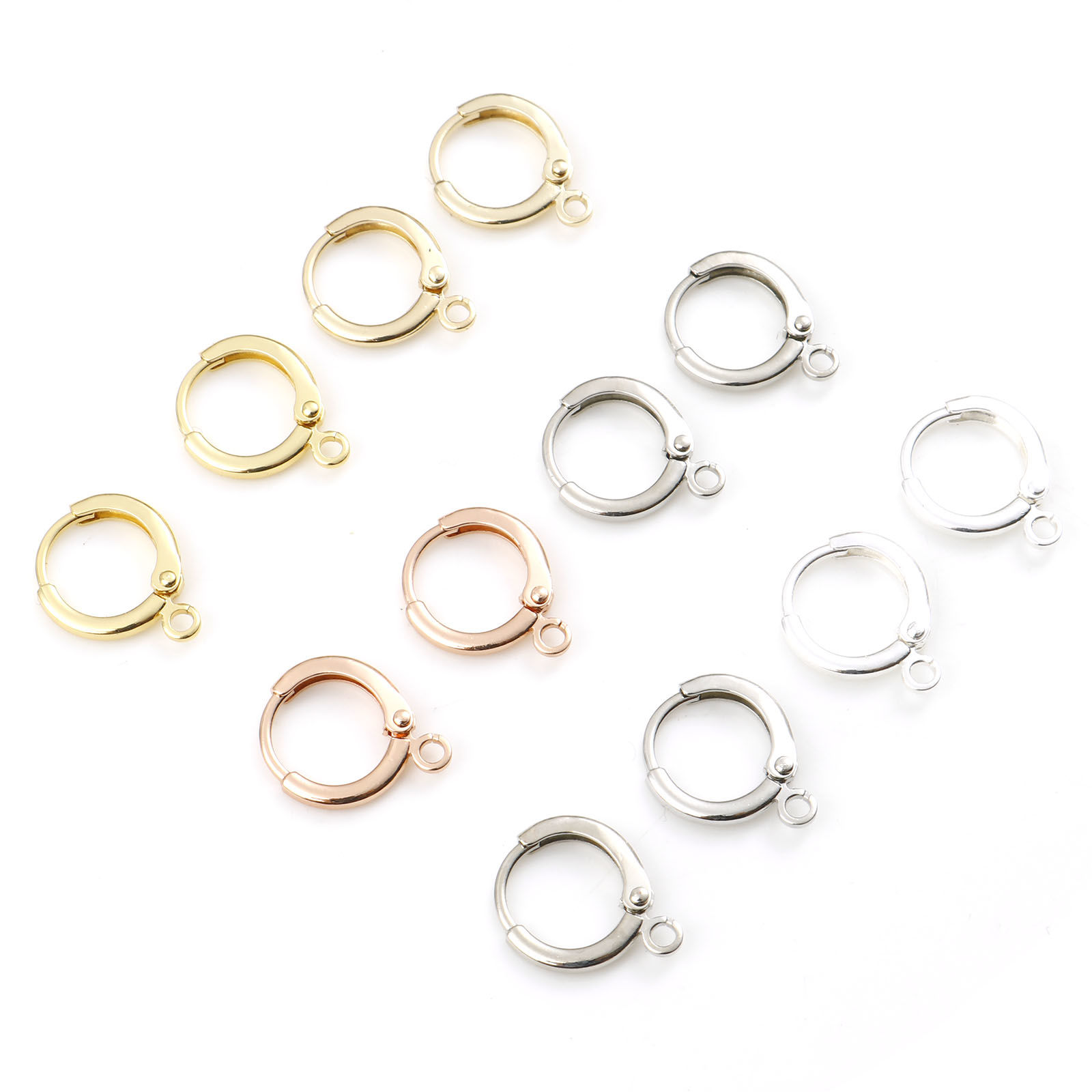 Picture of Brass Lever Back Clips Earrings Multicolor Round W/ Loop