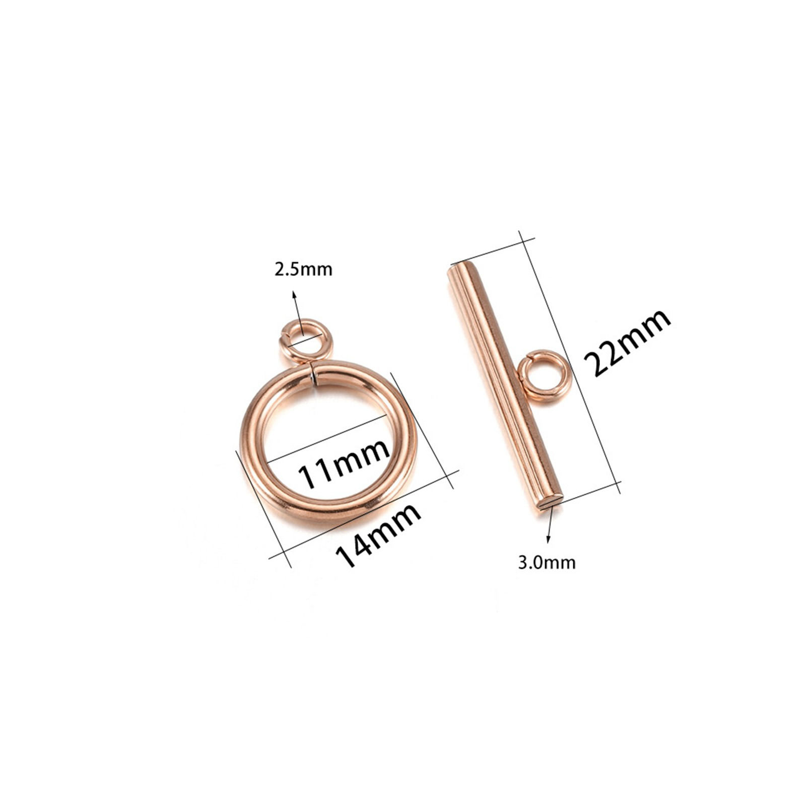 Picture of 304 Stainless Steel Toggle Clasps Circle Ring Stripe Multicolor 13mm Dia.