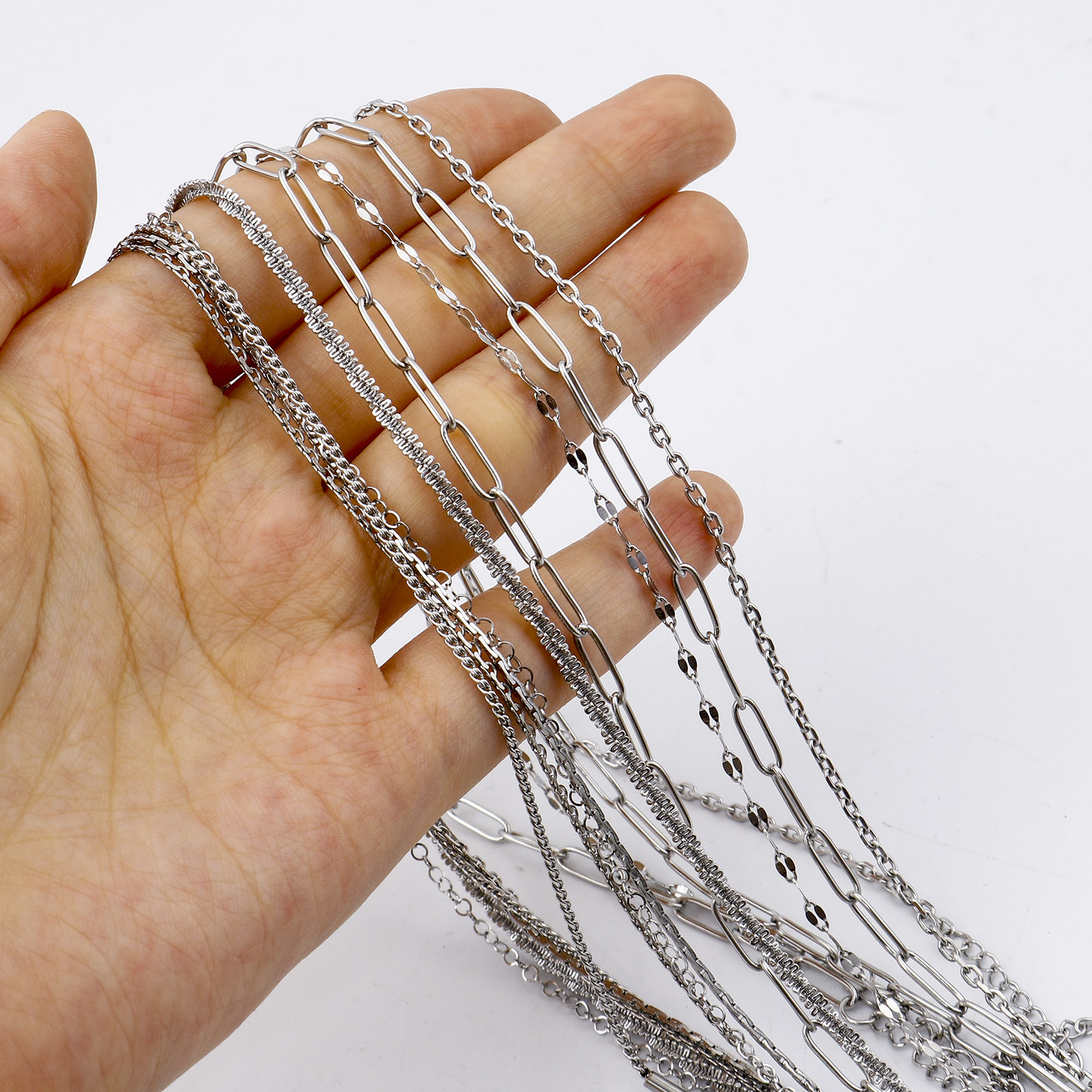 Imagen de 304 Acero Inoxidable Cadenas Collares Tono de Plata 1 Unidad