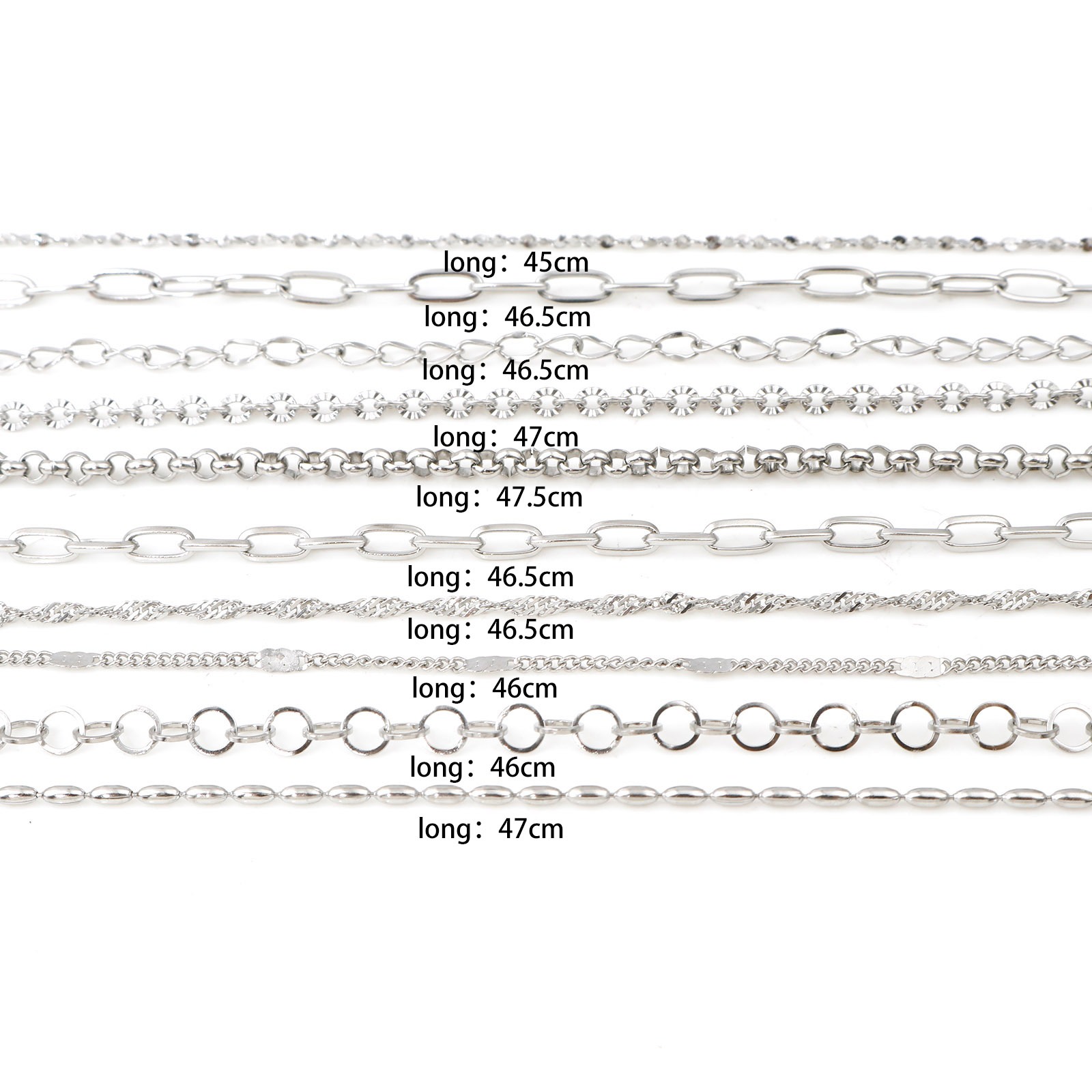 Image de Colliers en 304 Acier Inoxydable Chaînes Argent Mat 1 Pièce