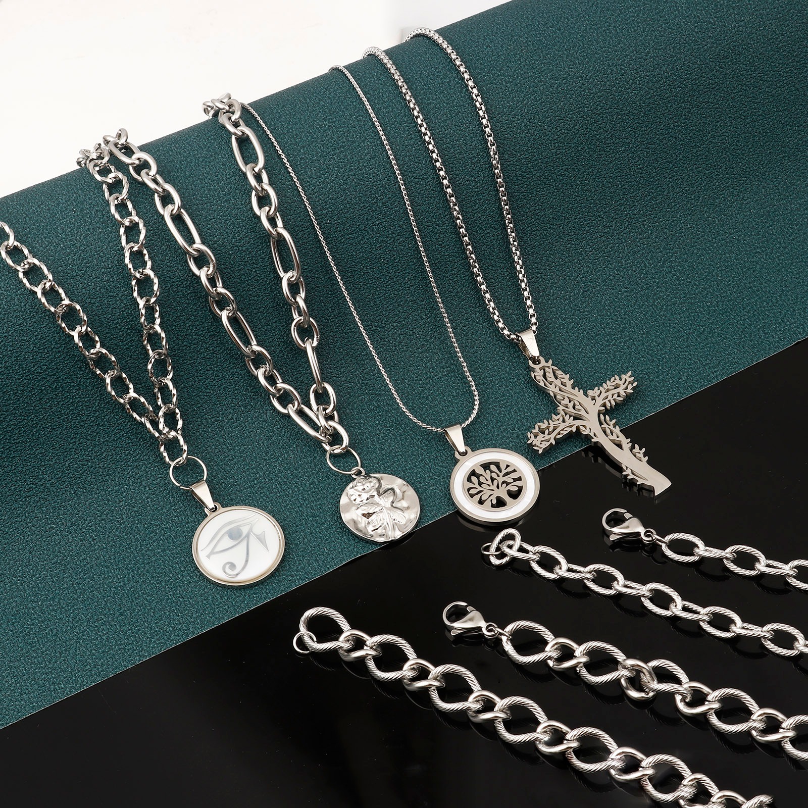 Picture of 304 Stainless Steel Link Chain Necklace Silver Tone