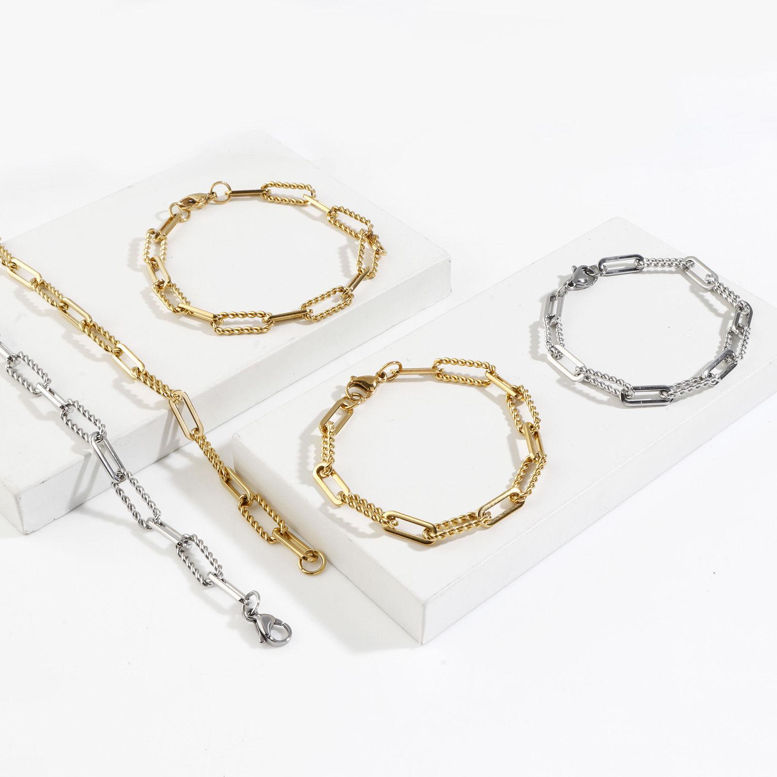 Picture of 304 Stainless Steel Link Cable Chain Necklace Multicolor Handmade