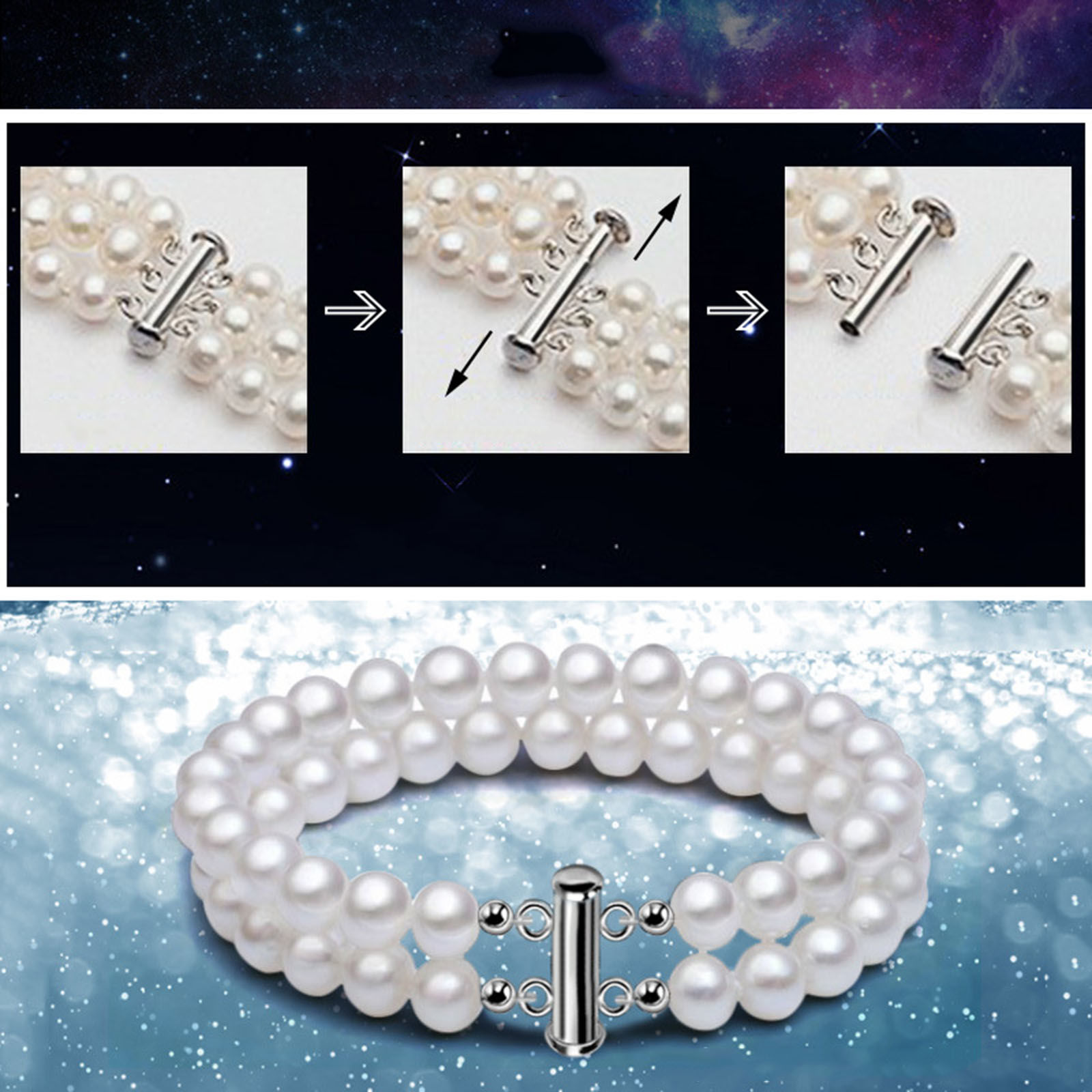 Picture of Stainless Steel Layered Slide Lock Clasps For Stackable Multi-layer Necklace Bracelet Cylinder Multicolor