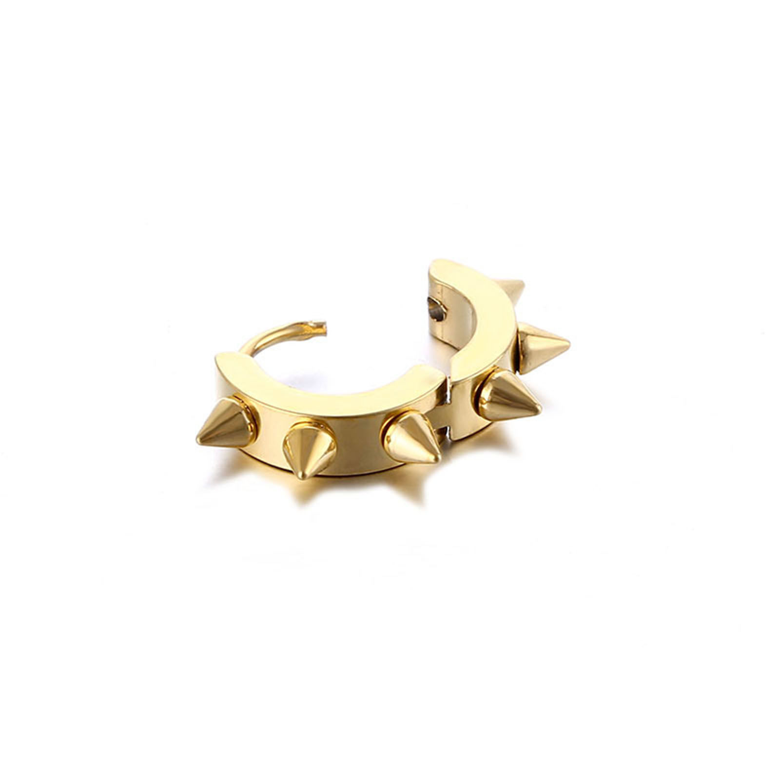 Immagine di Acciaio Inossidabile Punk orecchino cerchio Multicolore Rivetto Tondo 9mm x 4mm, Posta / Filo Dimensione: (18 misura), 2 Pz