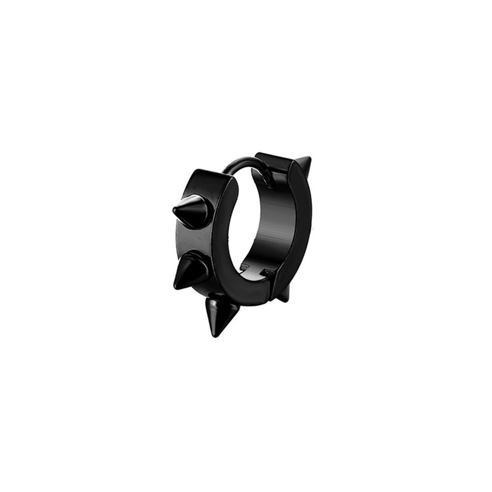 Immagine di Acciaio Inossidabile Punk orecchino cerchio Multicolore Rivetto Tondo 9mm x 4mm, Posta / Filo Dimensione: (18 misura), 2 Pz