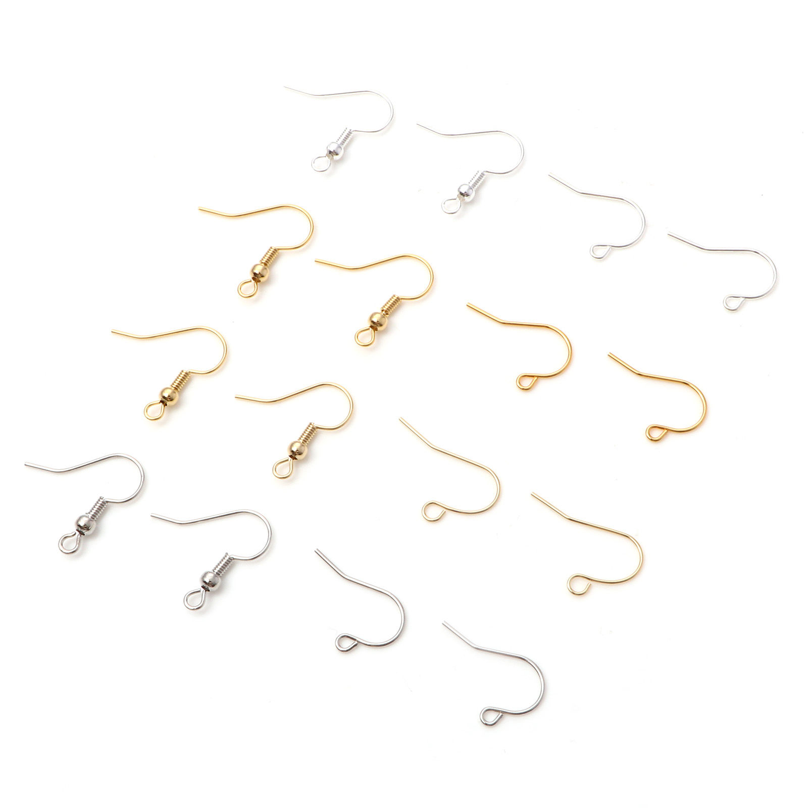 Image de Boucles d'Oreilles Crochets en Laiton Multicolore avec Boucle 20 Pcs