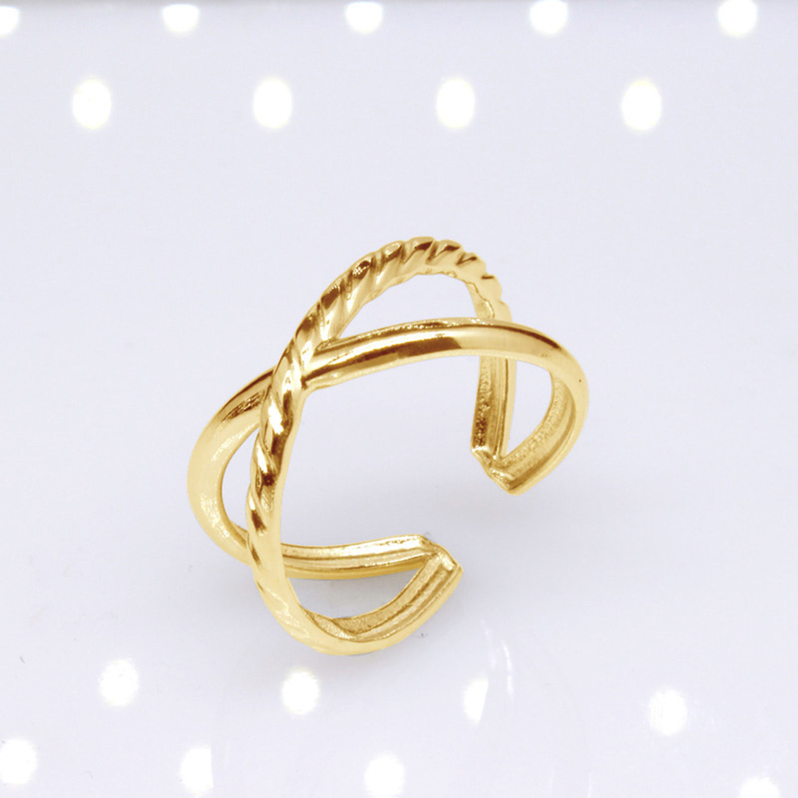 Picture of Stainless Steel Punk Open Adjustable Rings Multicolor Braided Hollow