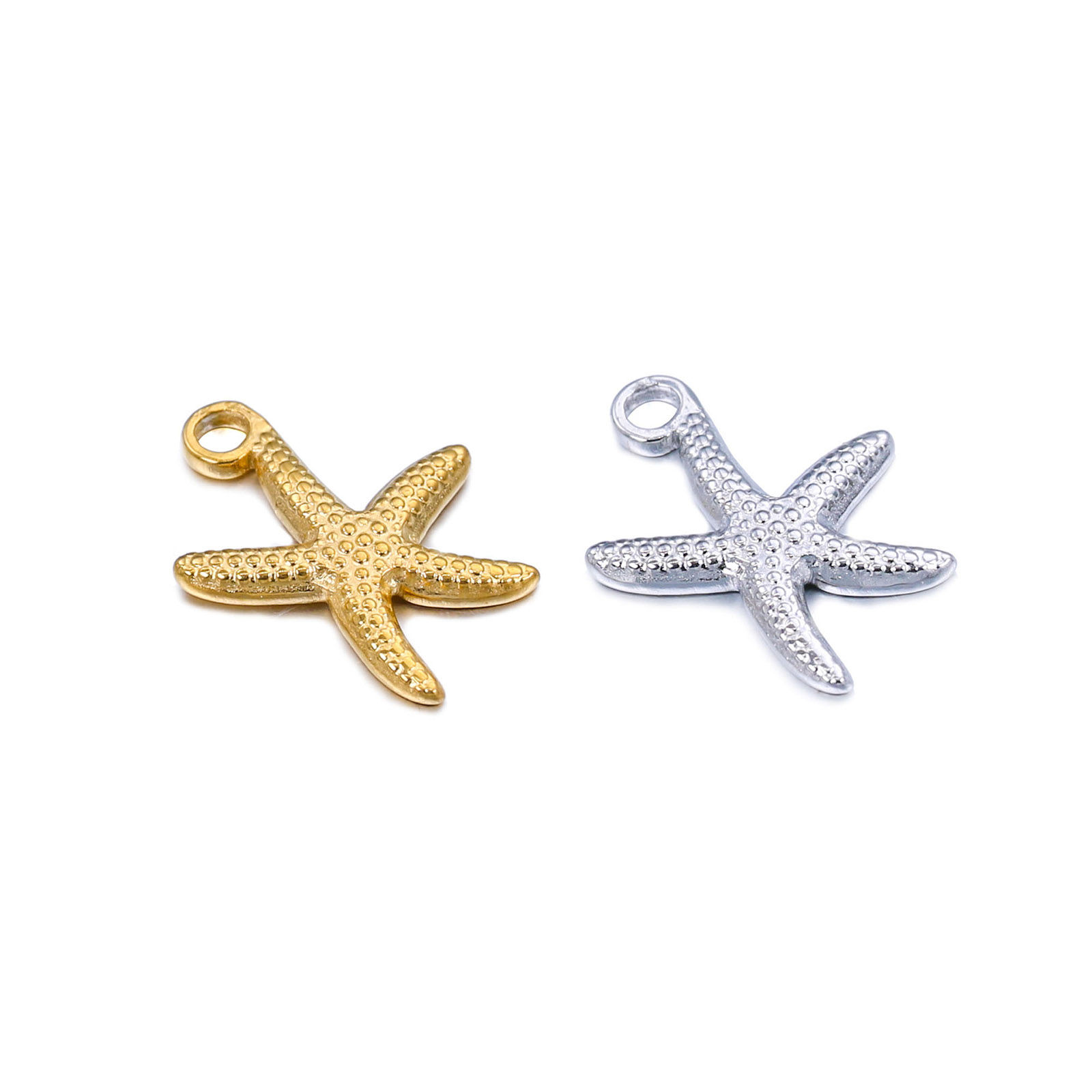 Picture of Stainless Steel Ocean Jewelry Charms Multicolor Star Fish 18mm x 14mm