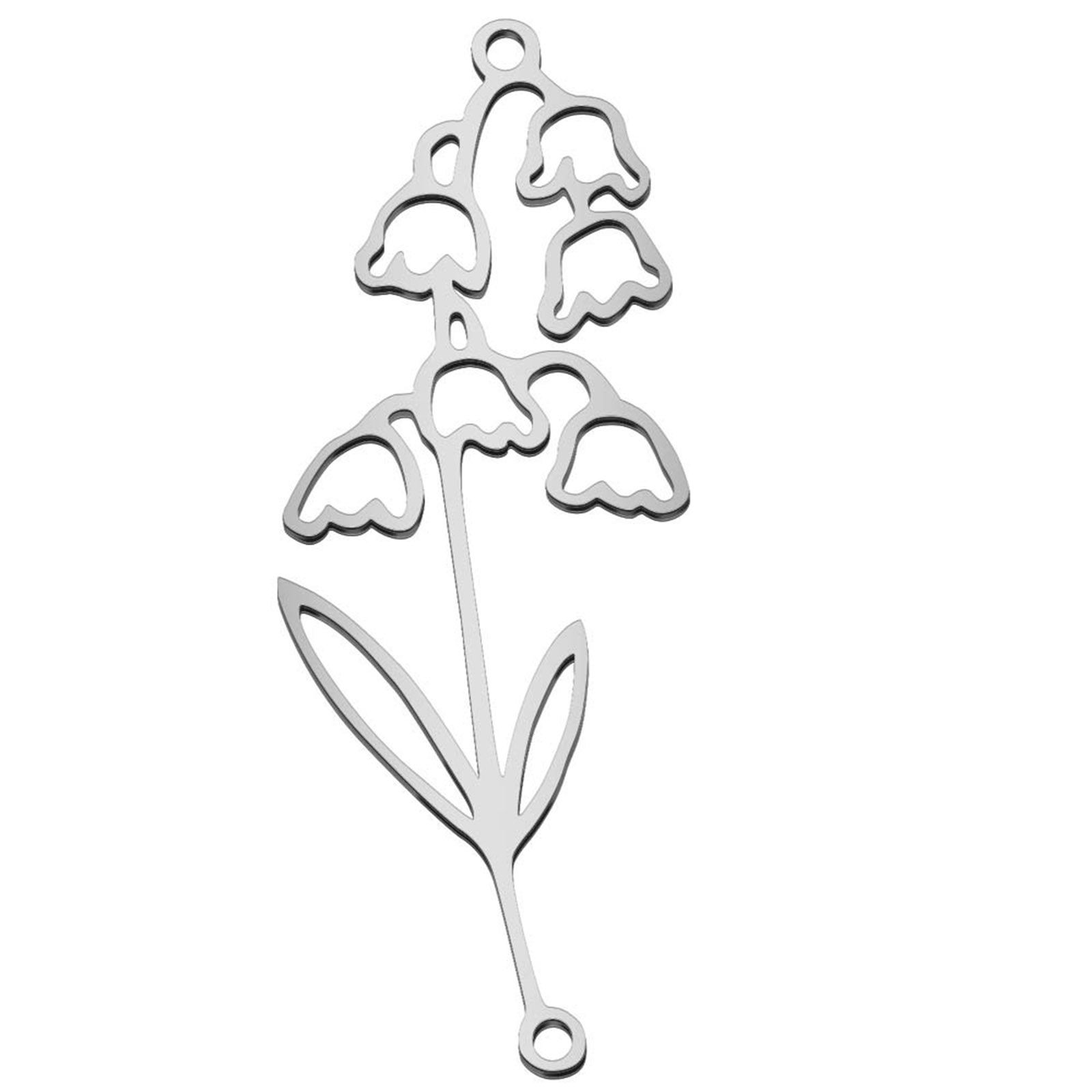 Picture of 304 Stainless Steel Birth Month Flower Connectors Multicolor Hollow